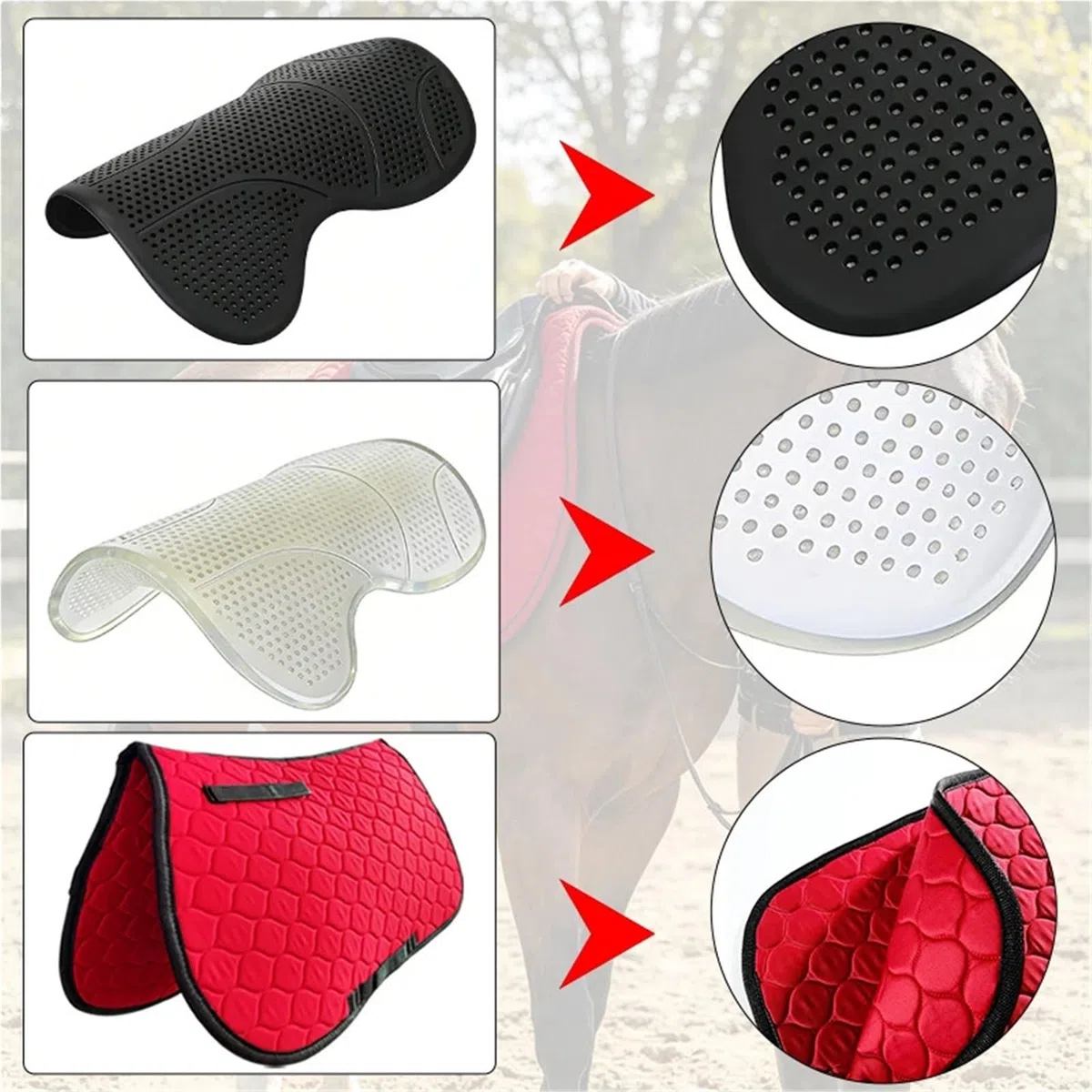 Set Sottosella Ammortizzante Con Per Cavalli