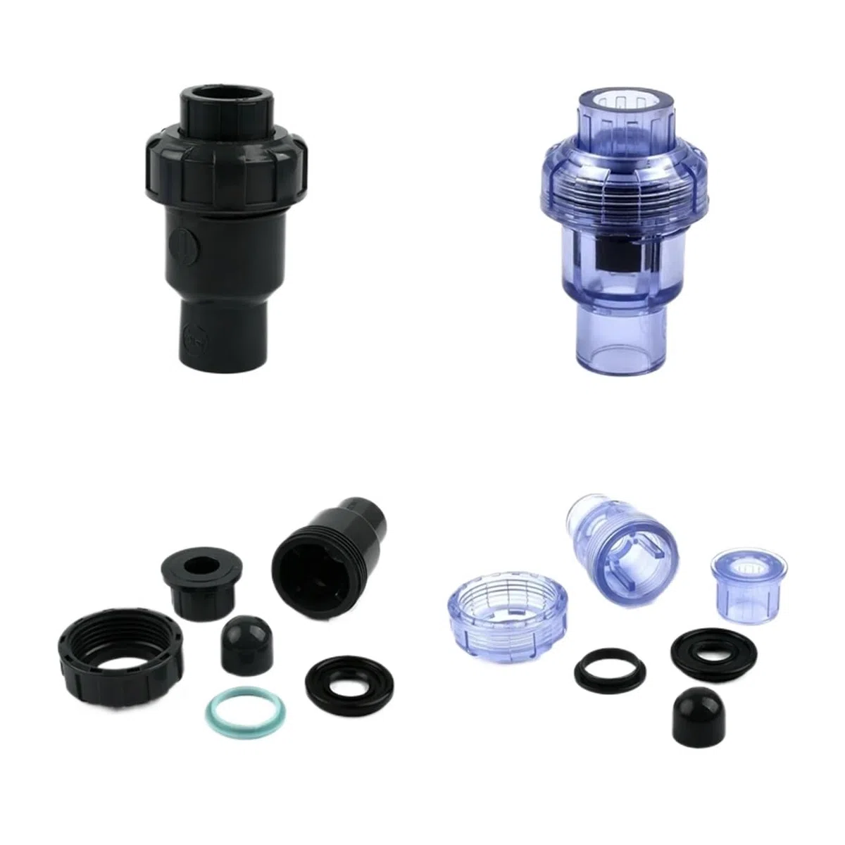 Valvola di ritegno Trasparente in UPVC for irrigazione da Giardino e Acquario - Dimensioni da 20 mm a 110 mm(Dark Gray,50mm)