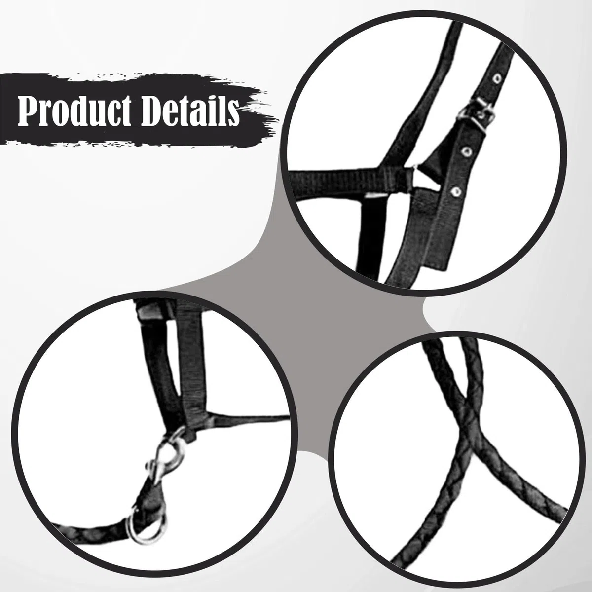 Cavezza con Redini, in Nylon, Regalo, Accessori per Equitazione, Finimenti per, Attrezzatura