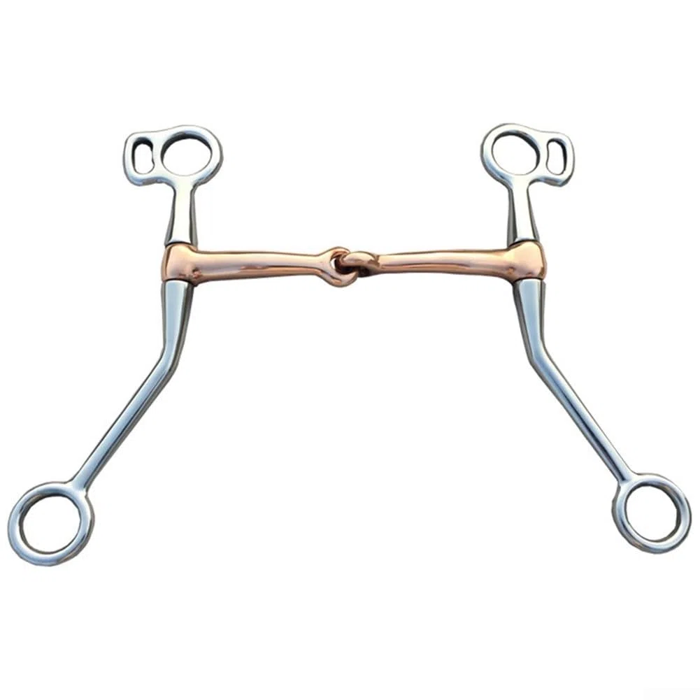 Morso morso completo in acciaio inossidabile con bocca in rame per cavallo Tack Attrezzatura da equitazione inglese briglia in metallo accessorio dimensioni 12x18cm