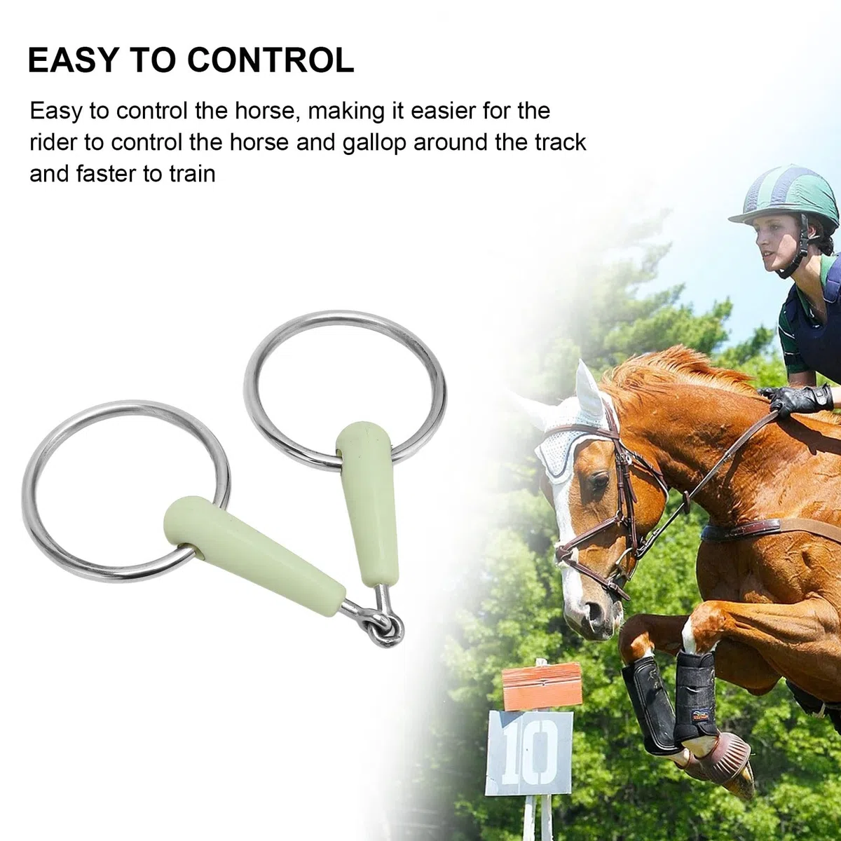 AYNEFY Morso per cavalli, comodo morso avvolto in gomma in acciaio inox per cavalli, morso per cavalli, pelham, accessorio per allenamento equestre