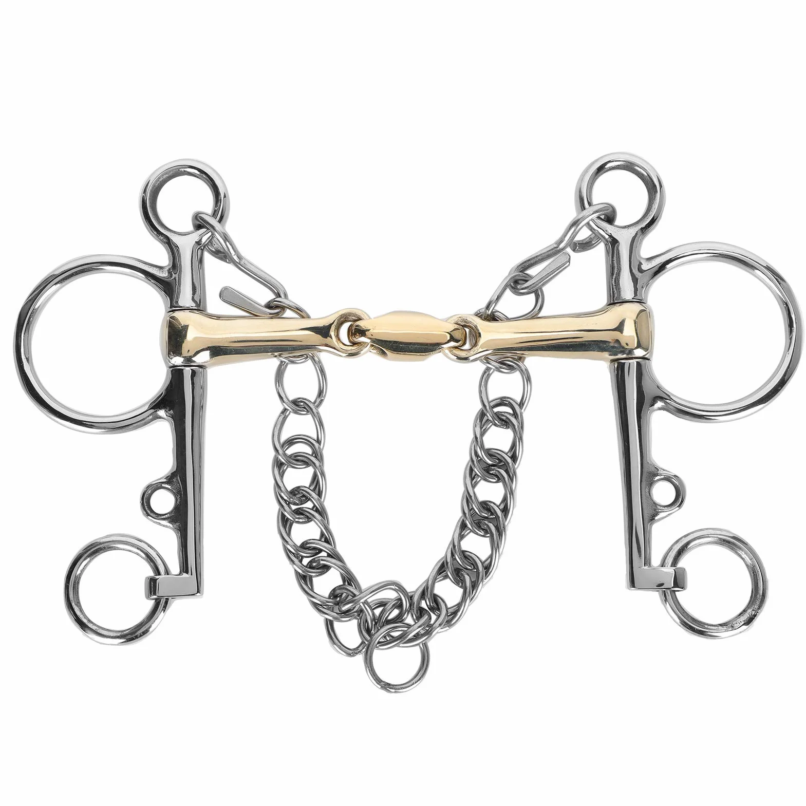 Pelham Bit Accessory | Bocchino per cavallo in acciaio inox 4 cm | Morso a bocca in ottone con decorazione a catena per equitazione e allenamento