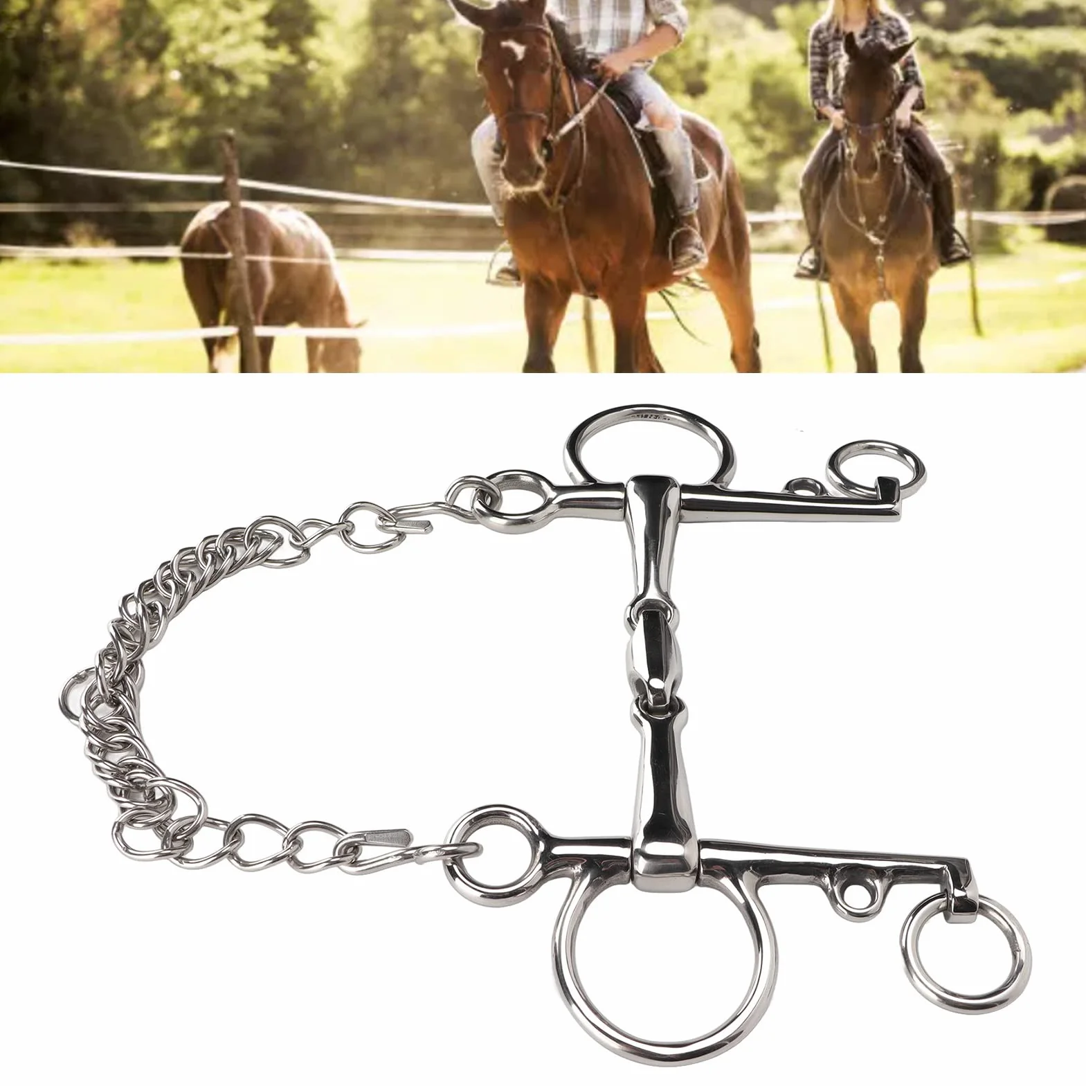 Morso Pelham per Cavallo in Acciaio Inossidabile, Morso Pelham a Bocca di Cavallo, Morso Pelham a Bocca Snodata per Migliorare l'Esperienza di Guida Complessiva di