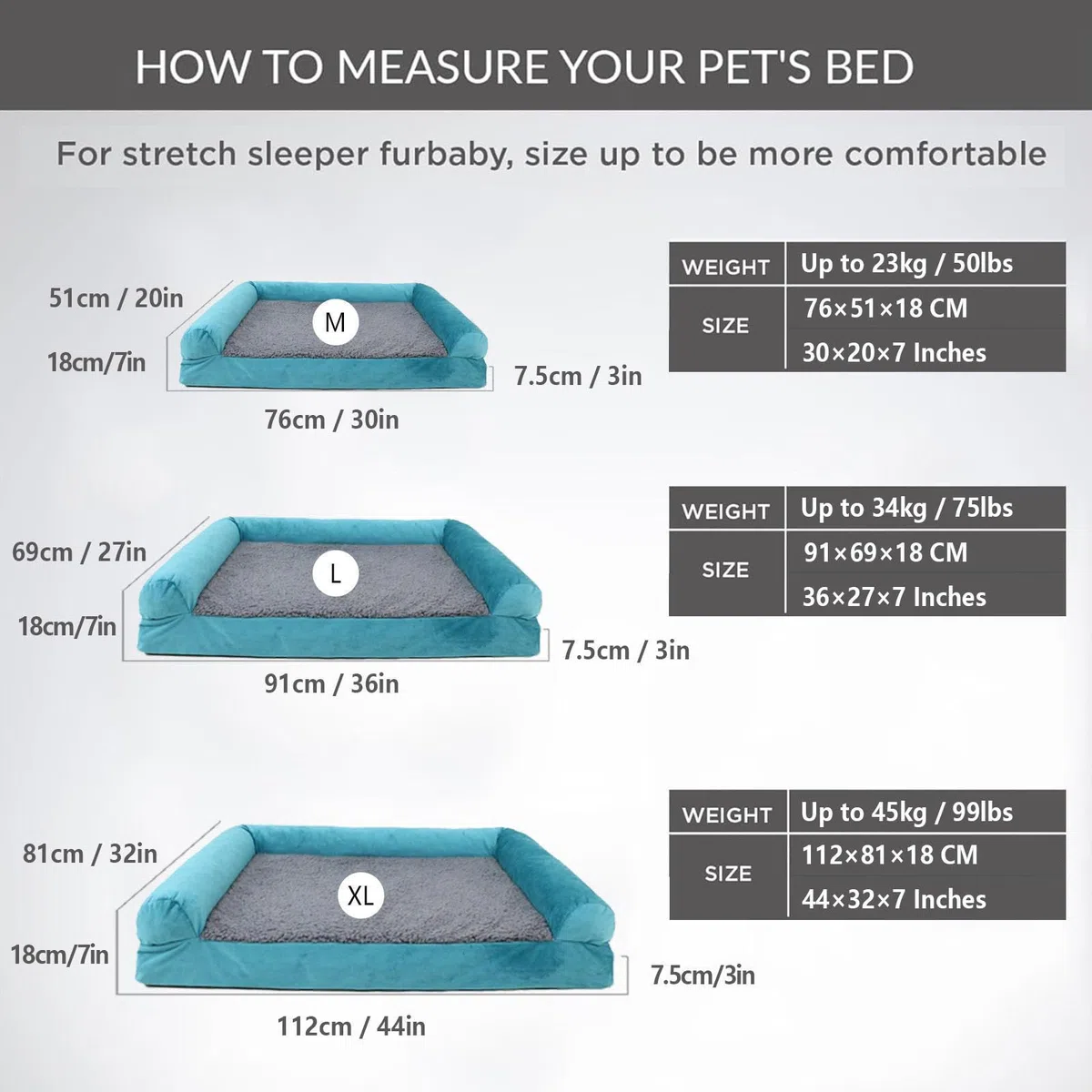 Cuccia Cane Memory Foam, con Tre Lati Rialzati Ortopedico Materasso Ortopedico Cane, Rivestimento Rimovibile e Lavabile Brandina Cane,L