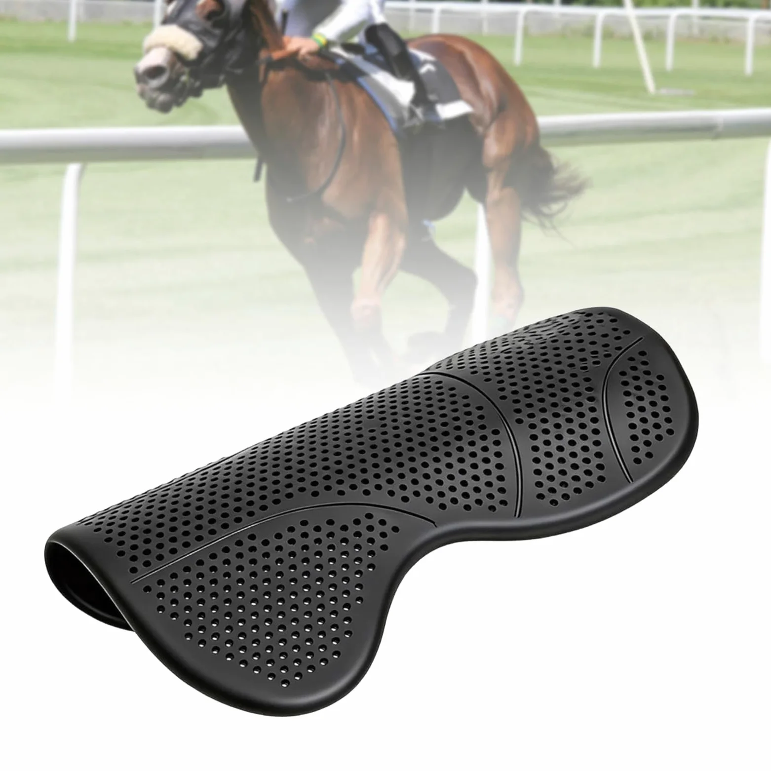 Horse Saddle Pad in Silicone Gel Pad Equitazione Shock Absorbing Antiscivolo Traspirante Leggero Adatto per Cavalieri Professionisti Trail Riding, Nero