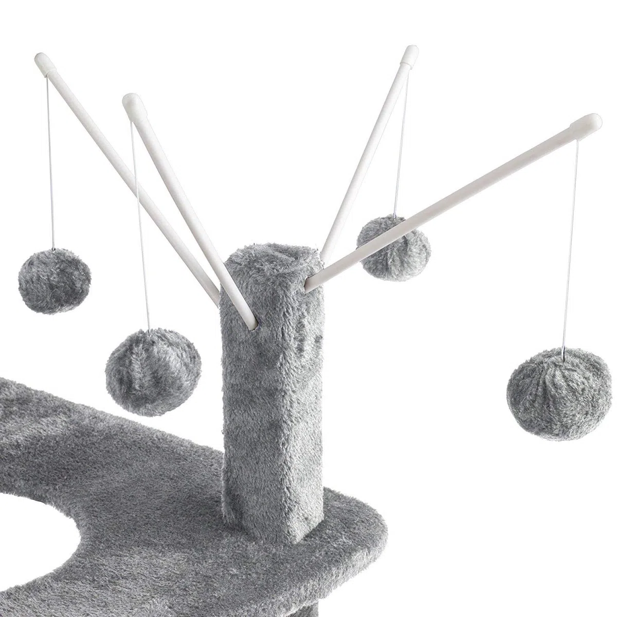 Tiragraffi Albero per Gatto Cuccia Giocattolo Parco Giochi in Sisal Naturale 90 x 45 x 45 cm Colore Grigio