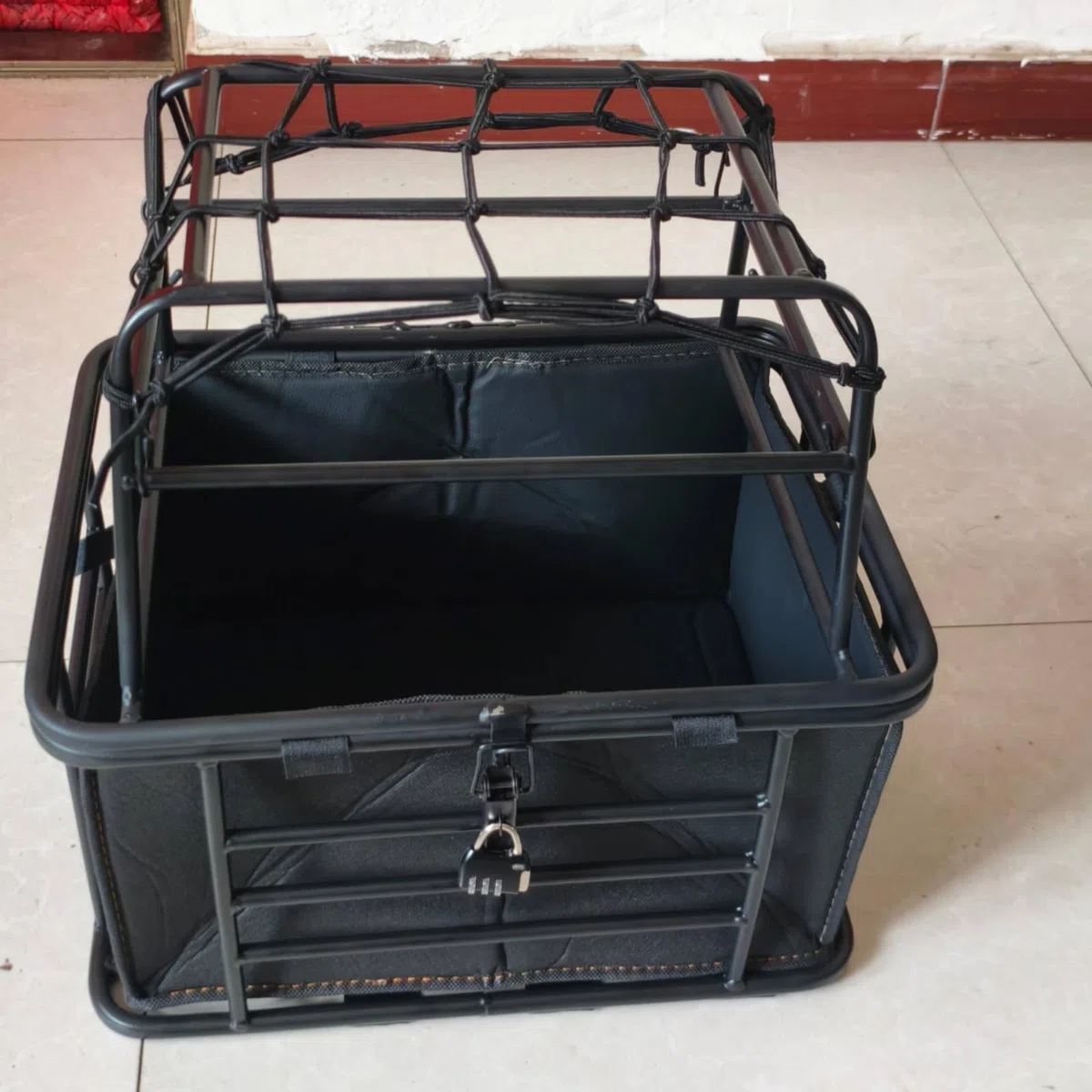 Cestino Posteriore in Metallo con Aggancio Rapido per Cani, Ciclisti, Bicicletta, style to 1