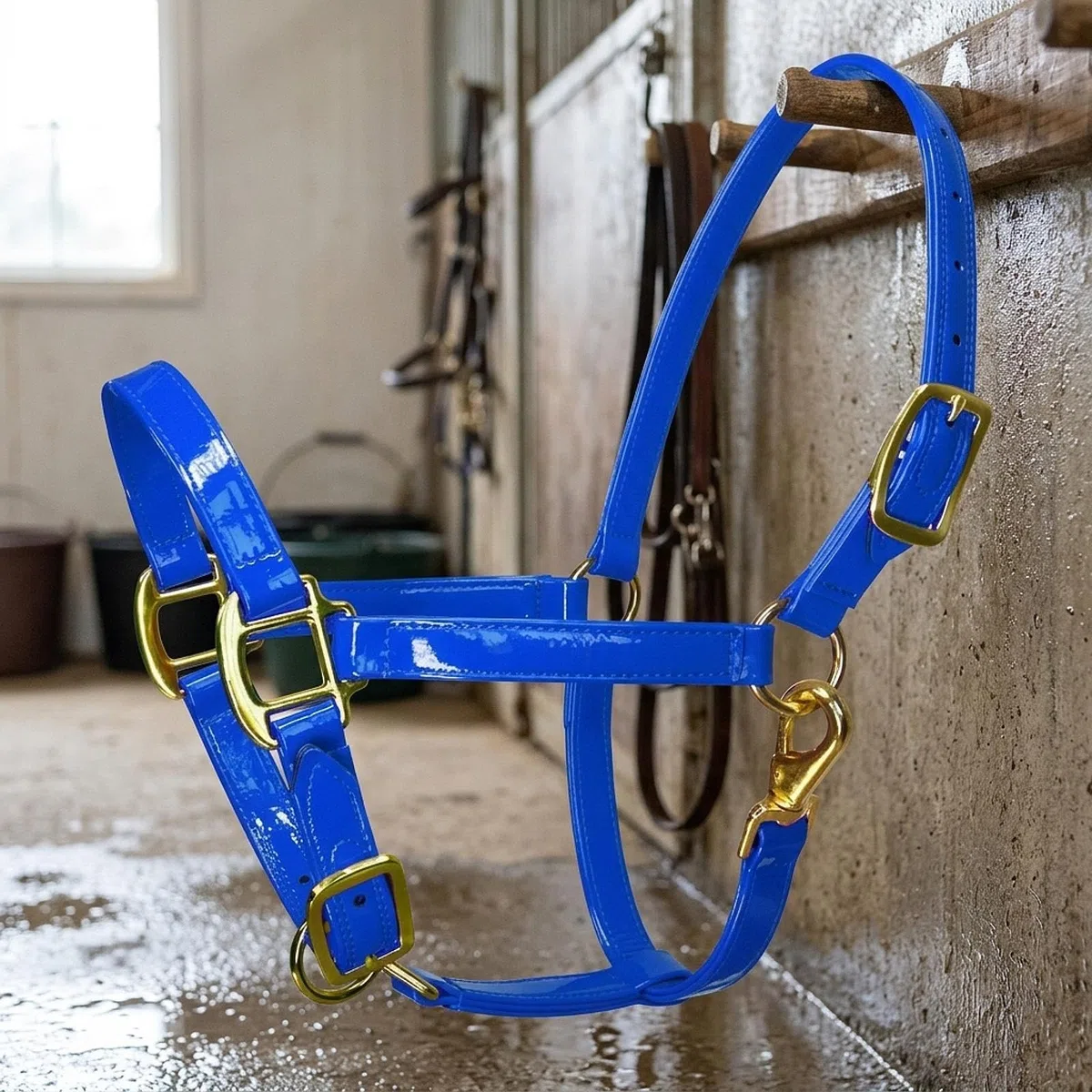 Baoblaze Cavezza con Chiusura a Scatto per Mento, Leggera, in Corda per addestramento Cavalli, in Pelle Microfibra, per Fattoria, pascolo.