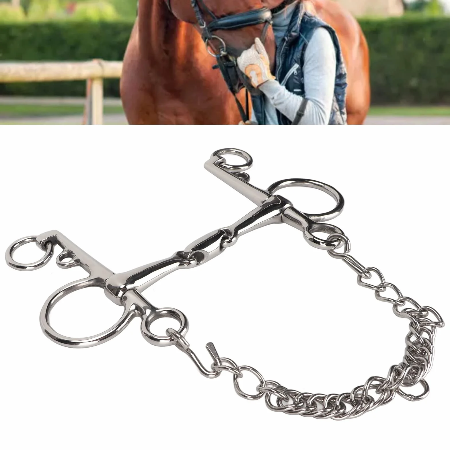 Morso Pelham per Cavallo in Acciaio Inossidabile, Morso Pelham a Bocca di Cavallo, Morso Pelham a Bocca Snodata per Migliorare l'Esperienza di Guida Complessiva di