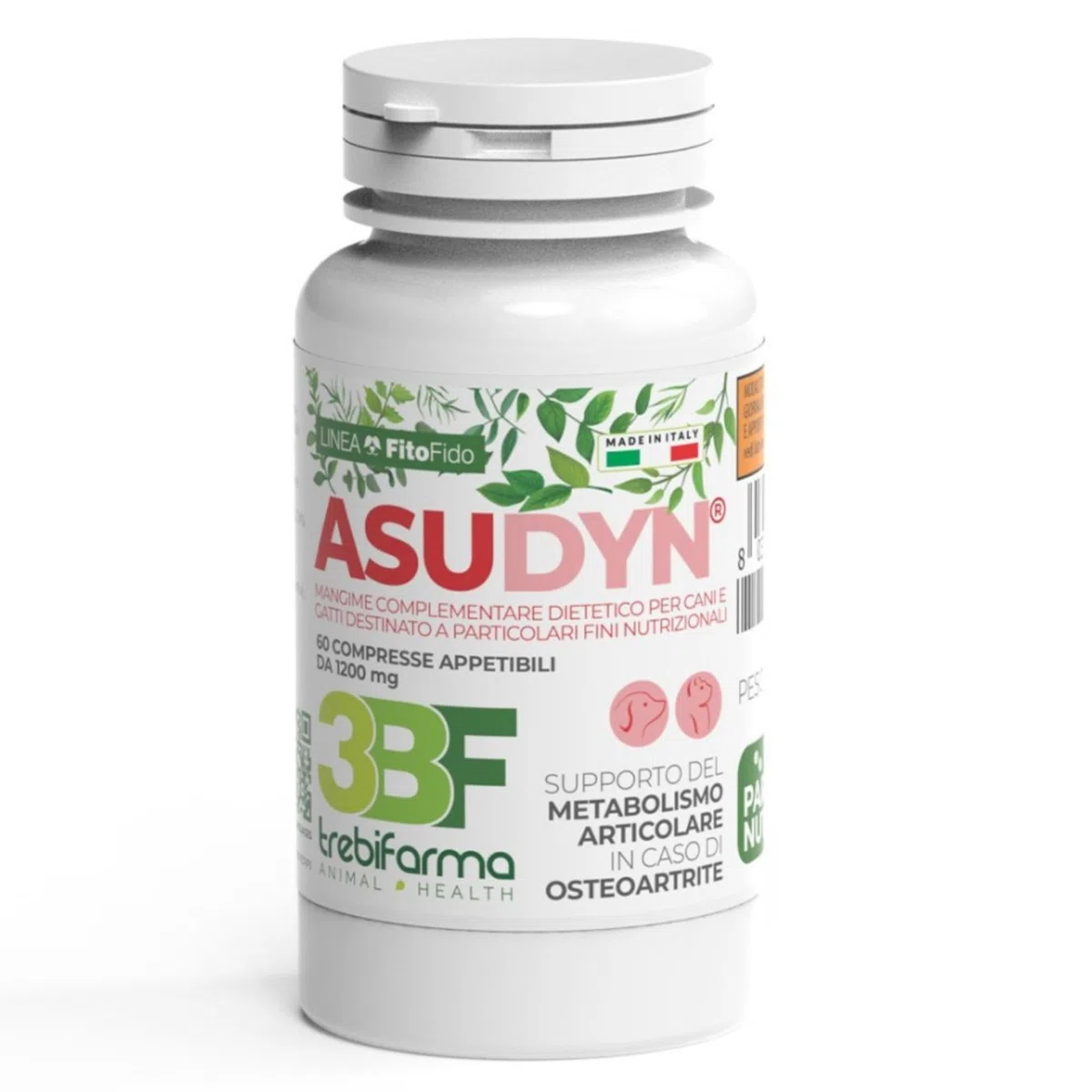 Trebifarma Asudyn per Cani - Supporto Naturale per Articolazioni e Mobilità - Con Boswellia, Curcuma, Artiglio del Diavolo, Omega 3 e Vitamine - 60 Compresse Appetibili