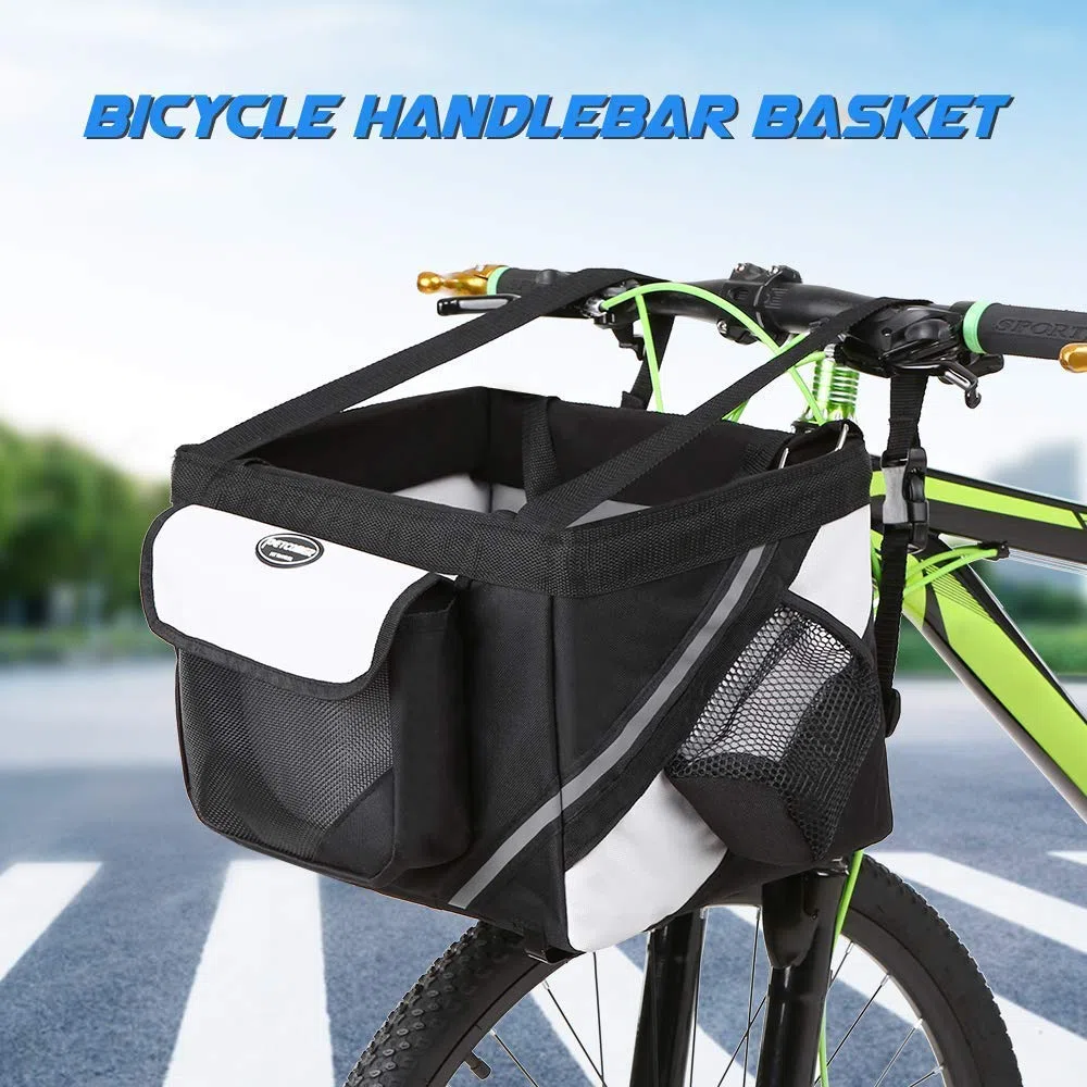Cestino della Bicicletta per Manubrio Anteriore Cane, cestello portaoggetti a sgancio rapido di seconda Generazione, Funzione Borsa con Tasche Multiple