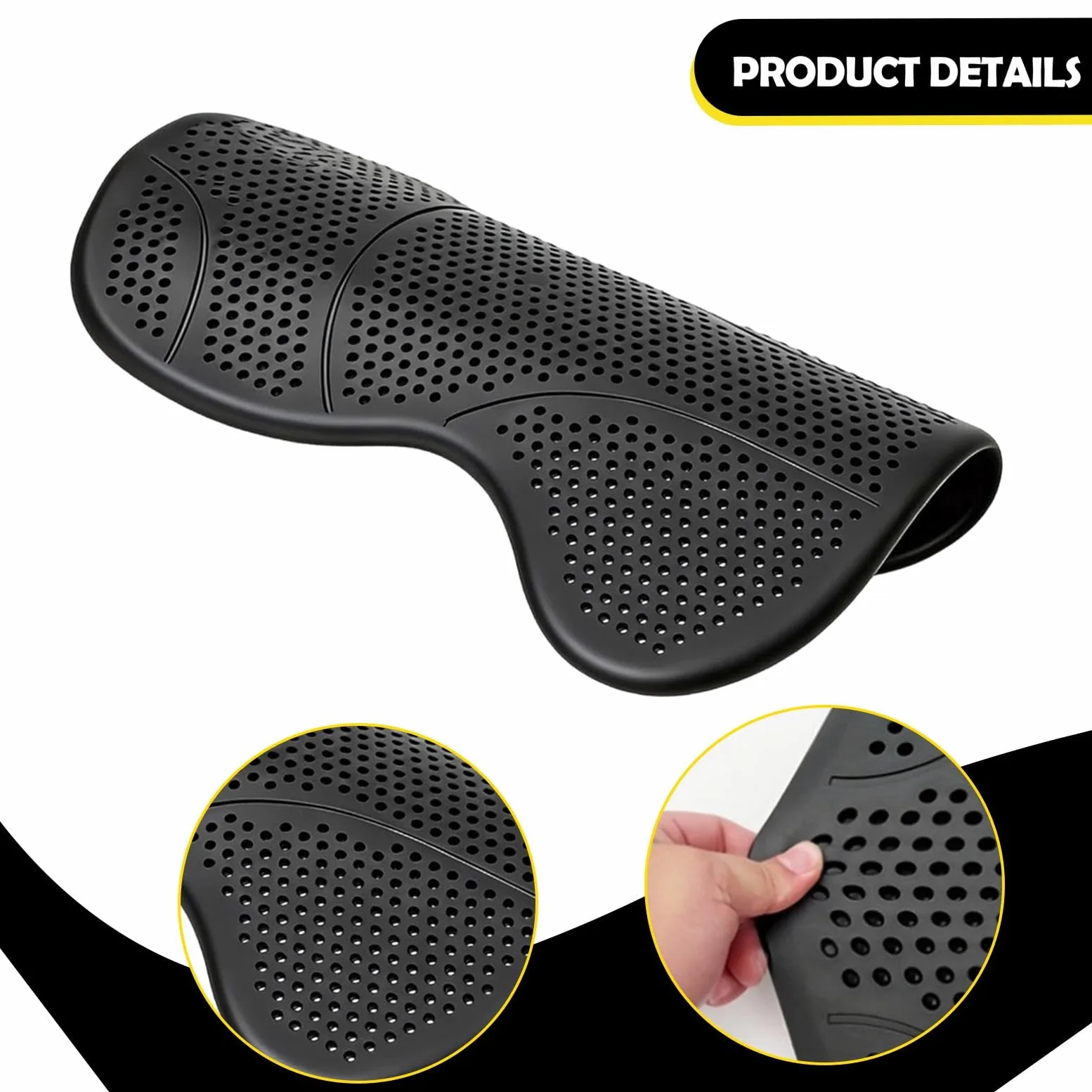 Horse Saddle Pad in Silicone Gel Pad Equitazione Shock Absorbing Antiscivolo Traspirante Leggero Adatto per Cavalieri Professionisti Trail Riding, Nero