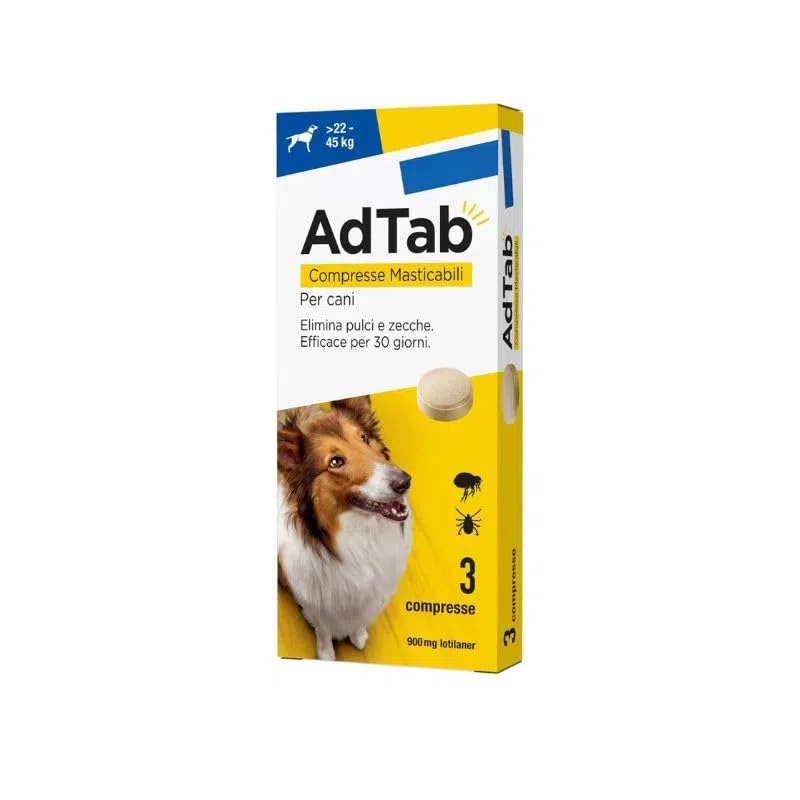Ad Tab Antiparassitario per Cani 22-45 kg - 3 Compresse Masticabili