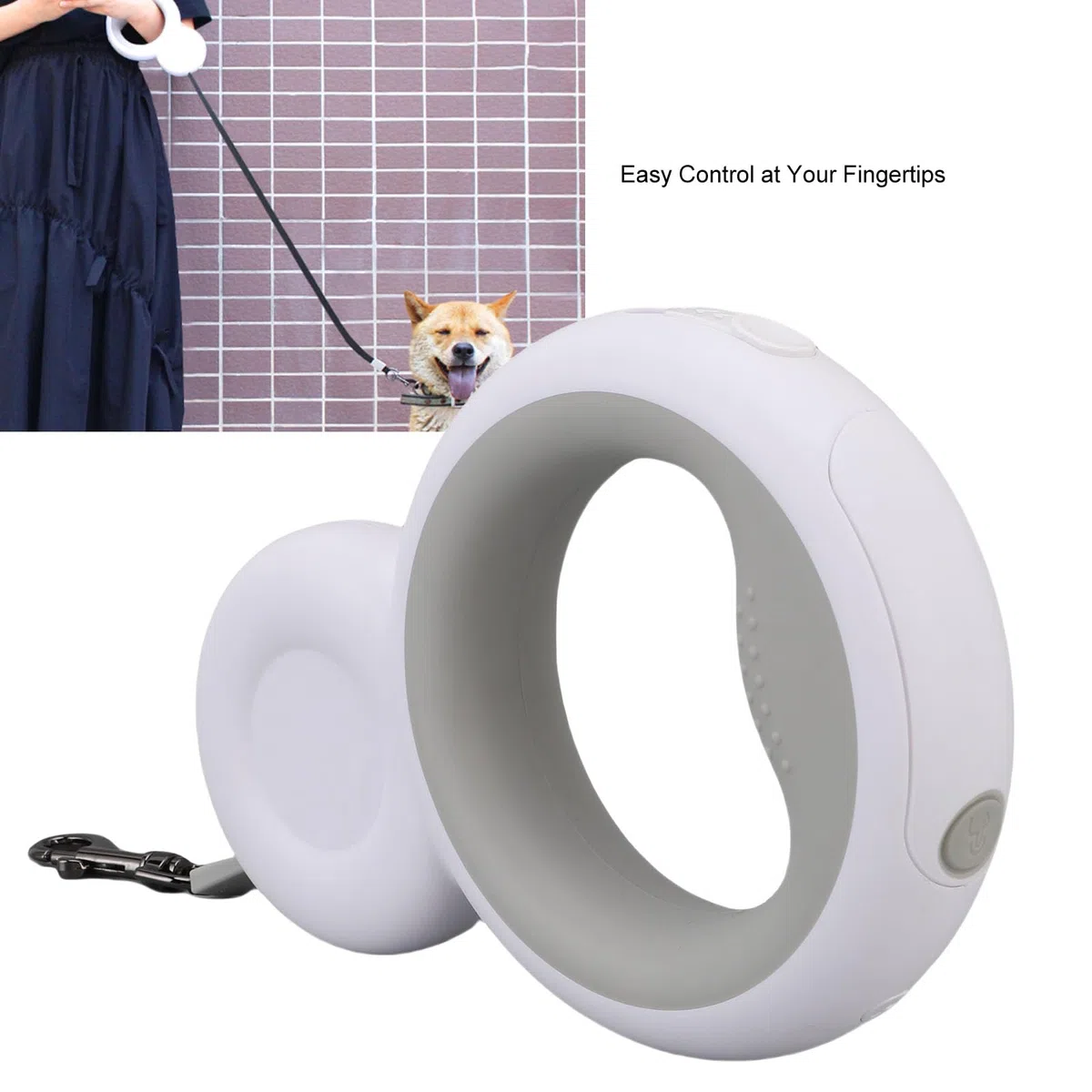 Luocute 9,84 Piedi di Guinzaglio Retrattile con Luce a LED, Maniglia Anti -slittamento, Guinzaglio di Camminata per Animali Domestici, Adatto per Cani Medi Fino a 66 Libbre