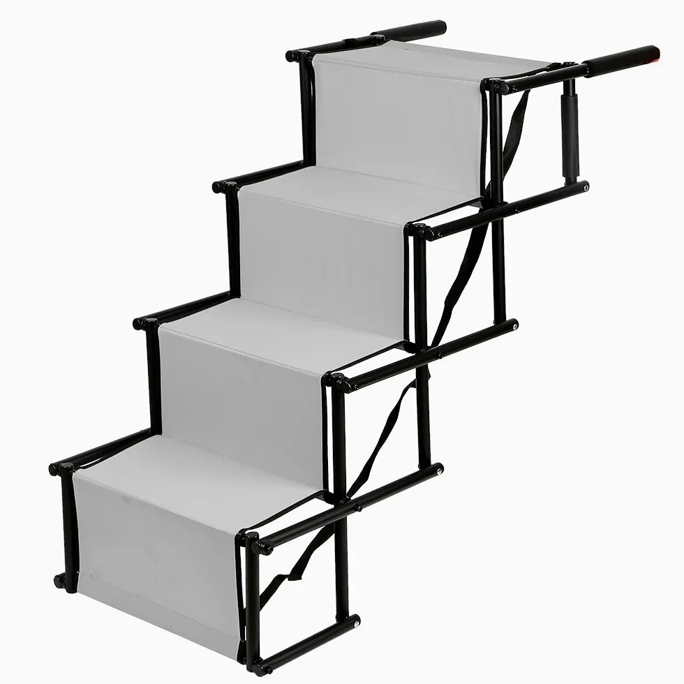 Cannoli Rampa per Auto per Cani, Scaletta per Cani, adatta per cani di grandi e piccoli - Il telaio in acciaio può sopportare 60 kg (139 * 45 * 76 cm - grigio chiaro)