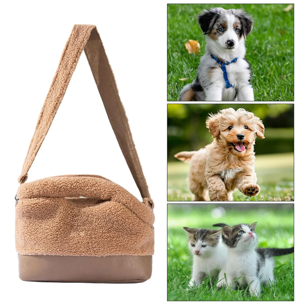 Tracolla per cani – Borsa impermeabile per animali domestici, supporto regolabile, trasporto a mani libere per animali domestici, comoda attrezzatura da viaggio, per cuccioli, gattini, cani di piccola