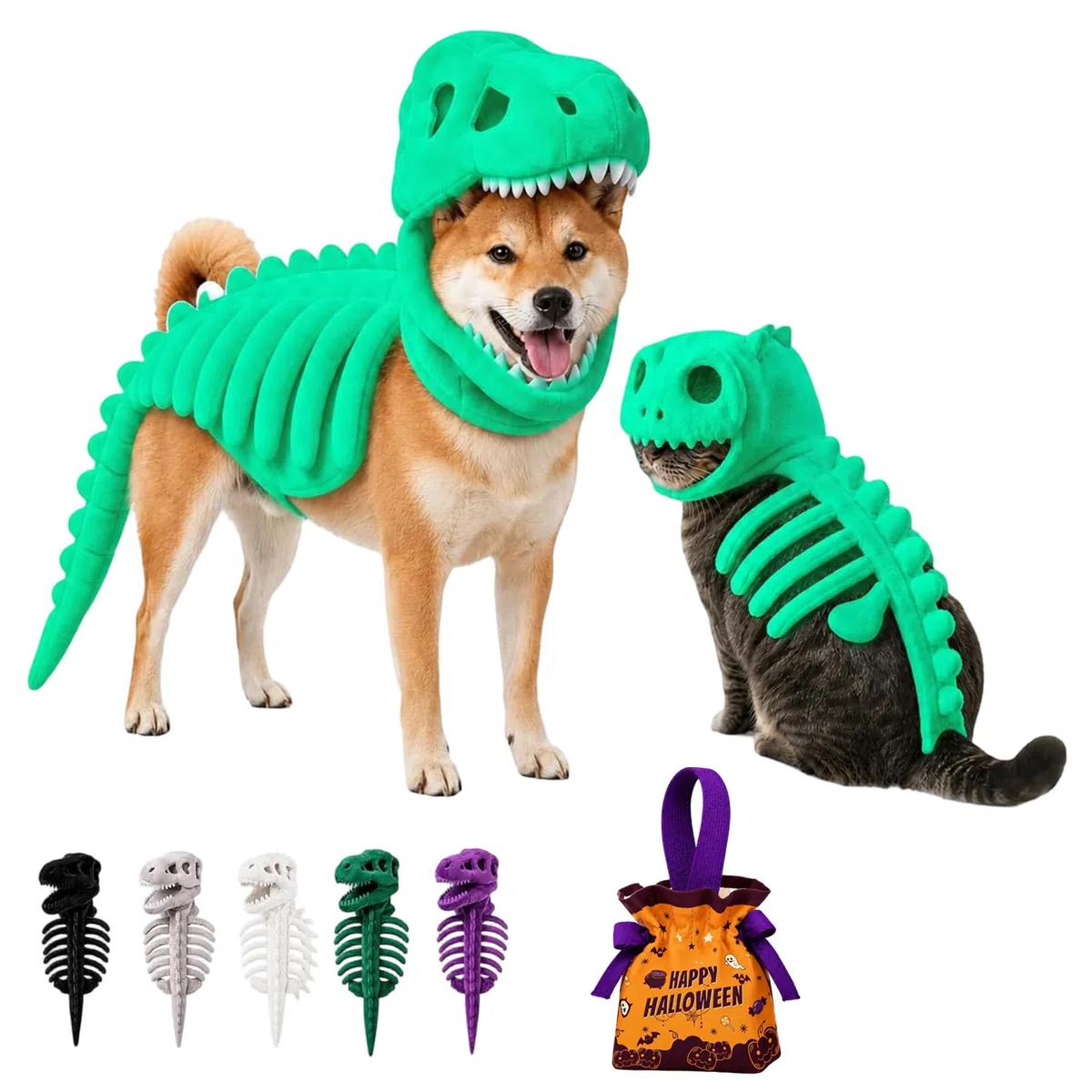 Costume da dinosauro per cane, scheletro per animali domestici, C: XXL