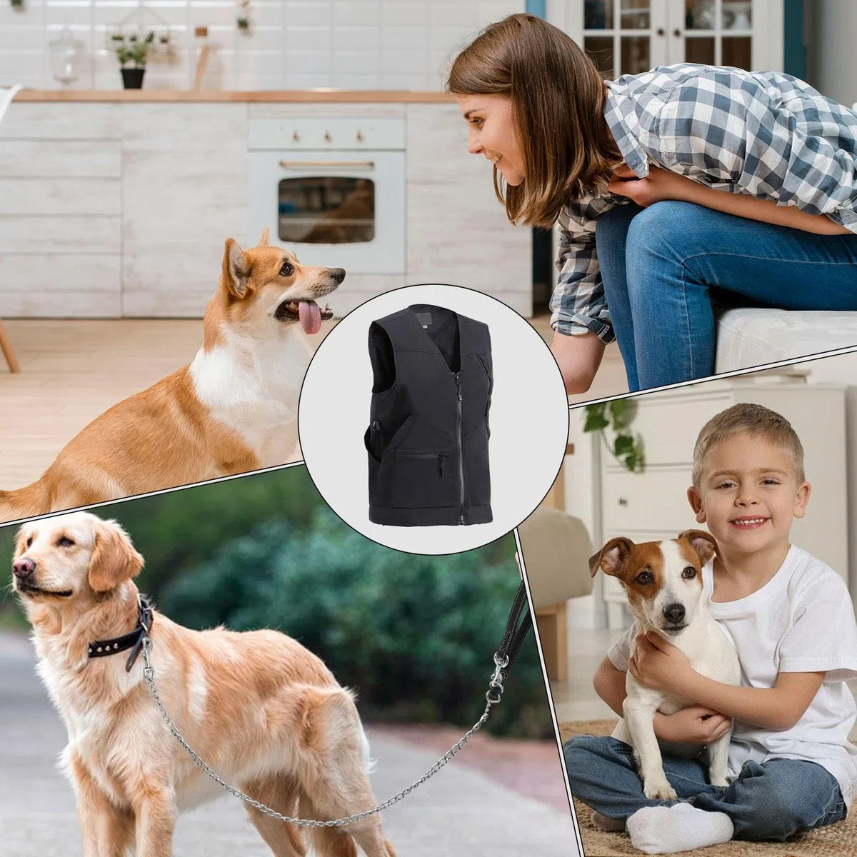 Gilet Protettivo per Addestratore Cani Design con Bottoni Regolabili