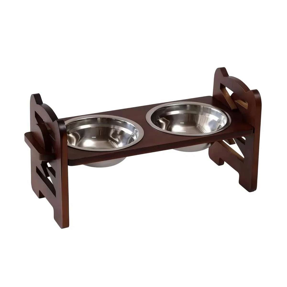 Ciotole con Base in Legno Stabile, Scuro