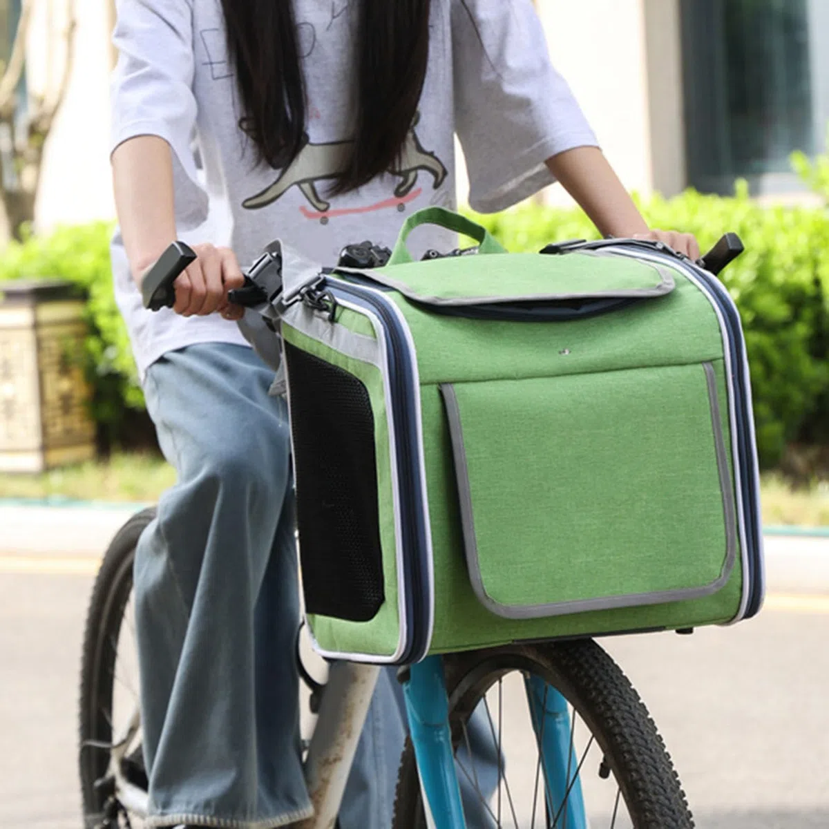 Asixxsix Cestino per cani da bicicletta (GREEN)