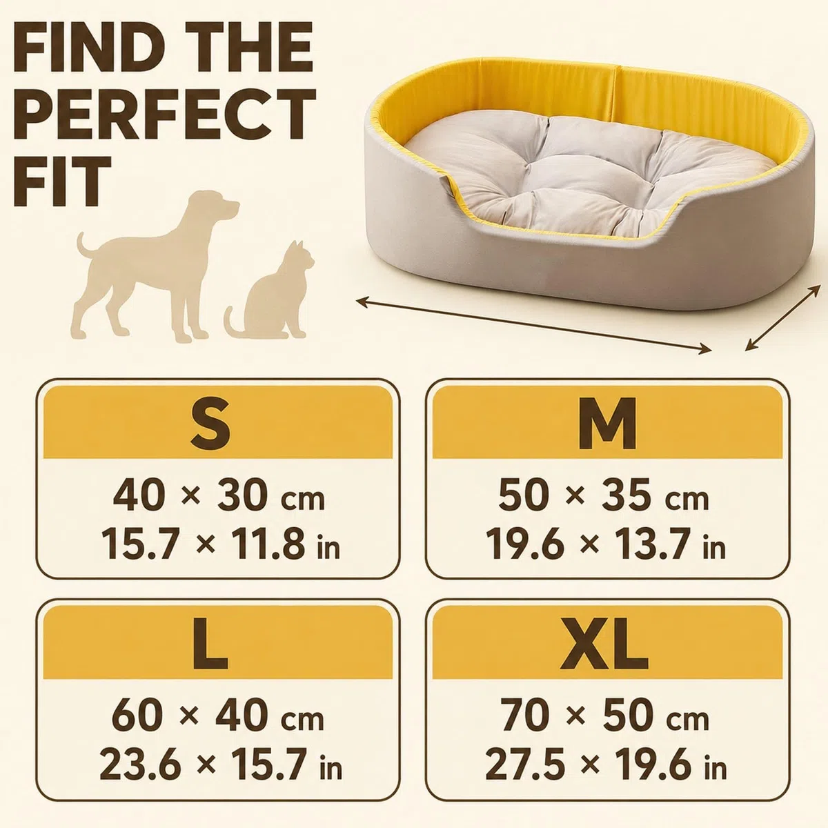 Generico Cuccia Cane Lavabile, Cuscino Per Animali Rimovibile Double Face