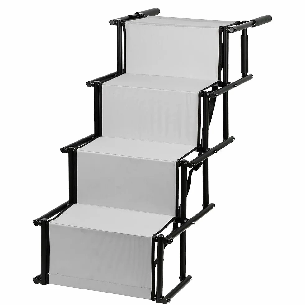Cannoli Rampa per Auto per Cani, Scaletta per Cani, adatta per cani di grandi e piccoli - Il telaio in acciaio può sopportare 60 kg (139 * 45 * 76 cm - grigio chiaro)