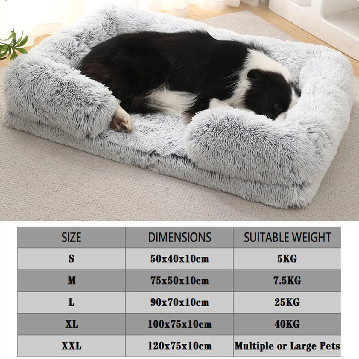 Hixingo Calore Lungo Peluche Cuccia Cane e Gatto Interno di Peluche, Lettino Cuscino Antiscivolo Morbido Rimovibile per Cani e Gatti, per Grande Medio Piccolo Animali (Grigio Scuro,L120xW75xH10cm)