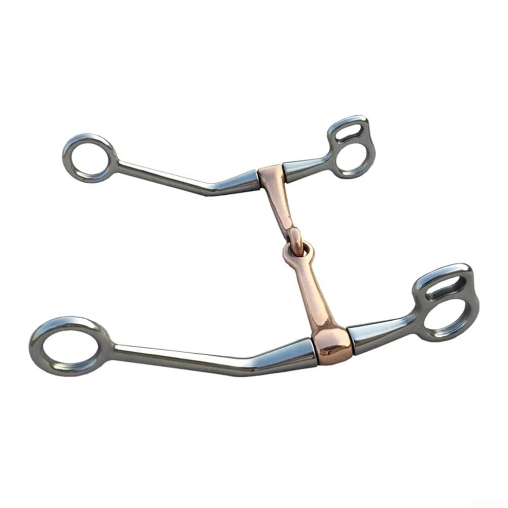 Morso morso completo in acciaio inossidabile con bocca in rame per cavallo Tack Attrezzatura da equitazione inglese briglia in metallo accessorio dimensioni 12x18cm