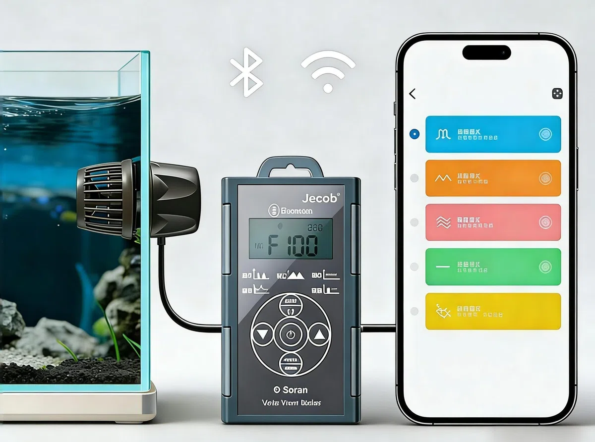 Jebao Jecob - Pompa di circolazione sommergibile per acquario, per acquari marini, controllo app e controller intelligente (DMP-55M)