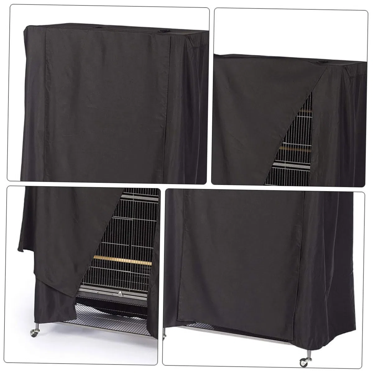 Copertura per Gabbia per Uccelli Nero Elegante, Protezione Antipolvere Facile da Pulire per Gabbia di Pappagalli e Canarini