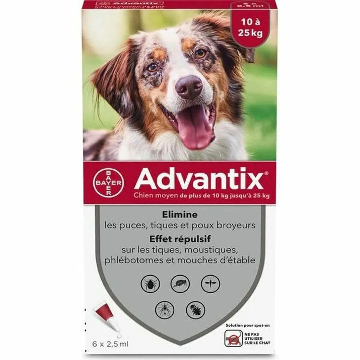 Pipette antiparassitarie ADVANTIX 6 - Per cani di media taglia da 10 a 25 kg