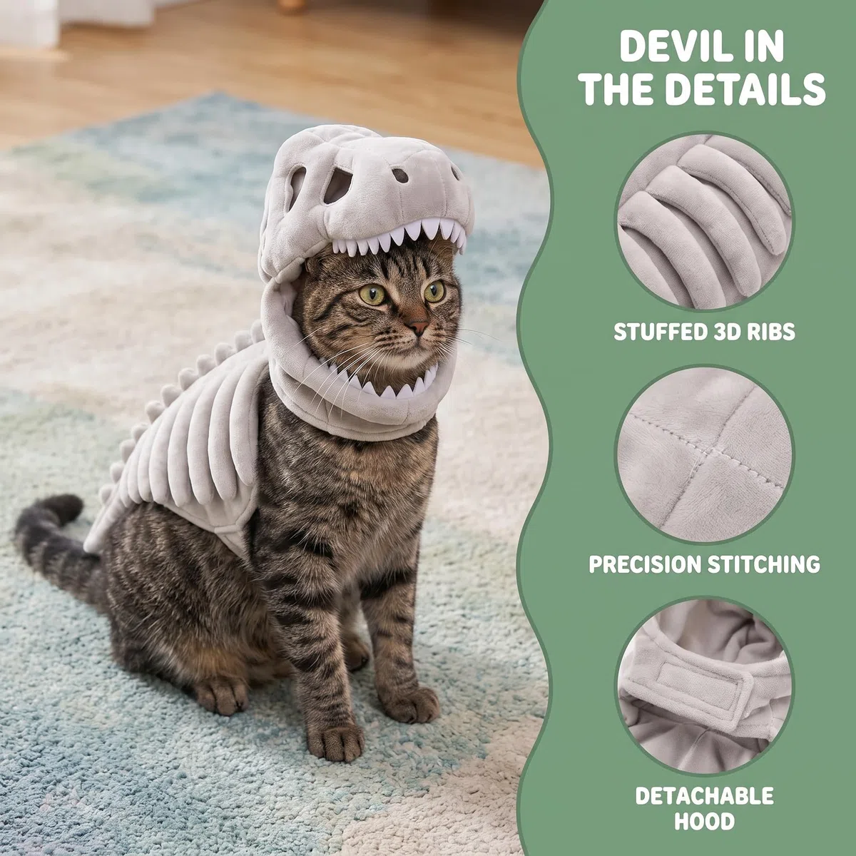 Costume da dinosauro per cane, scheletro per animali domestici, C: XXL