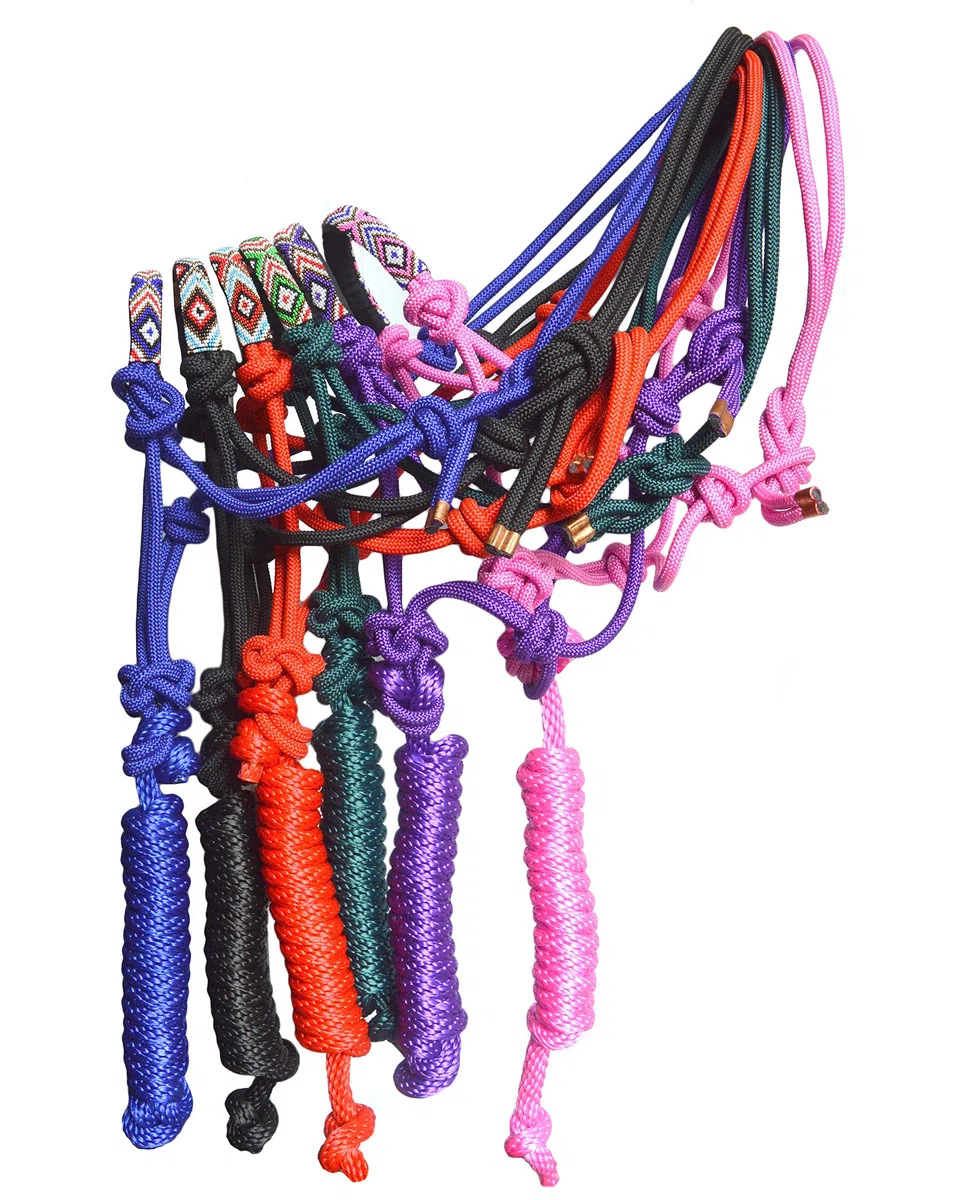 SIE, cavezza per cavalli, in nylon intrecciato, con perline, H. Green A