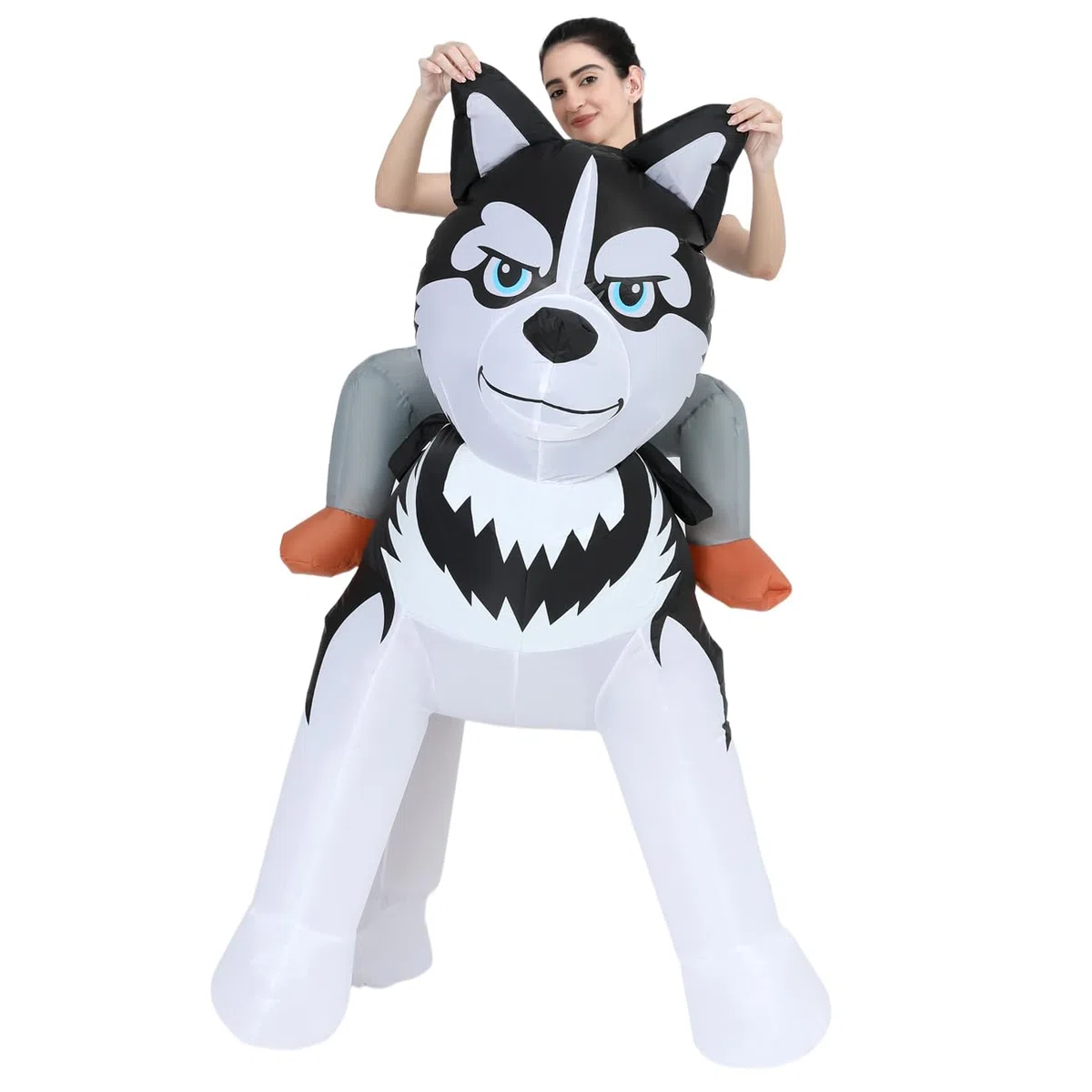 RHYTHMARTS Costume gonfiabile per cani per adulti, divertente costume da husky