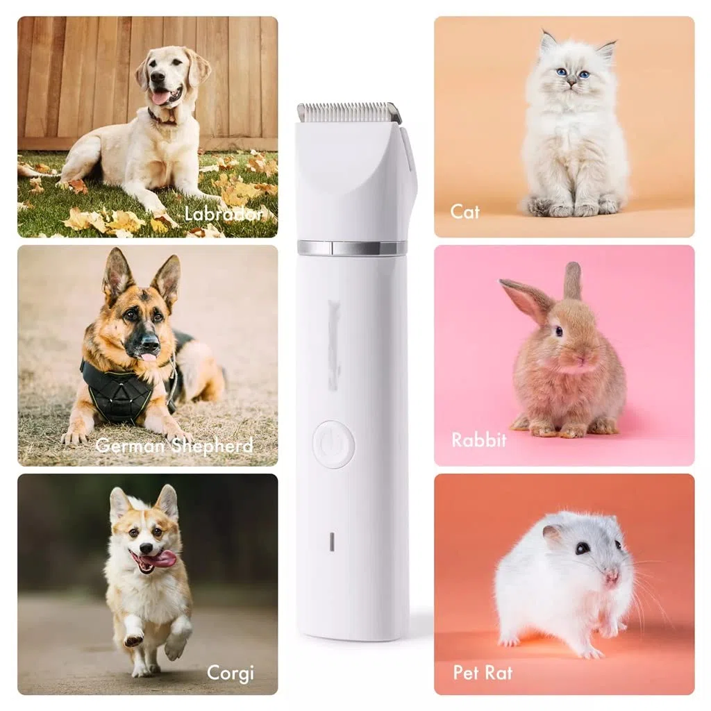 4 In 1 Electric Pet Hair Clipper With 4 Blades Trimmer Nail Sharpener Rechargeable Hair Clipper Trimmer (Color : A, Size : 15 * 3.2cm) (A 15 * 3.2cm)