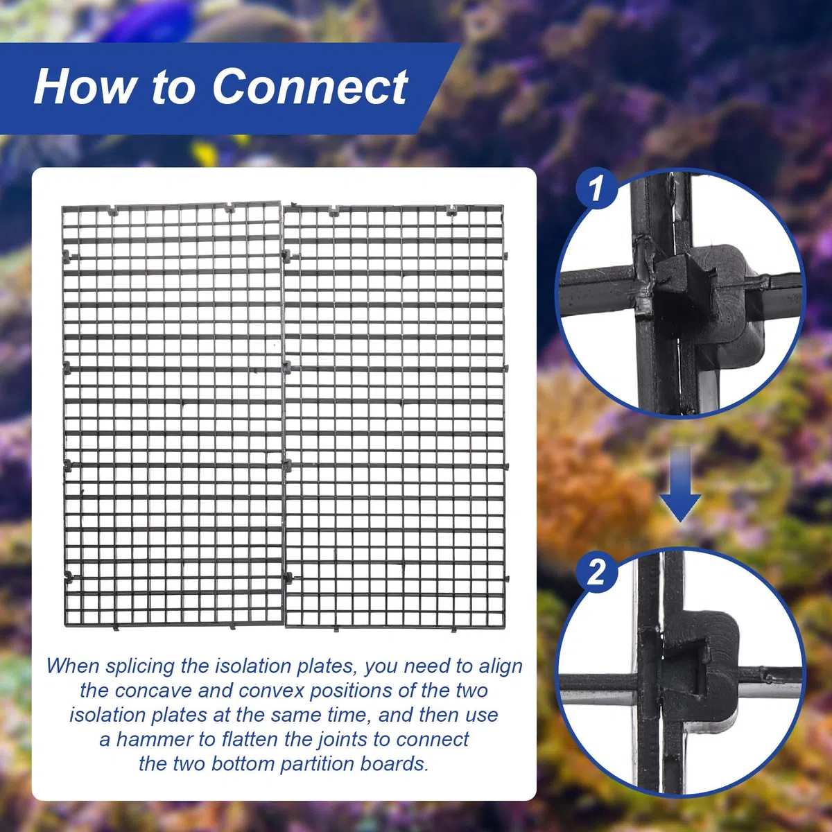 QUARKZMAN 4Pz Divisori per Acquario 30x30 Cm Griglia Filtro Divisore Nero