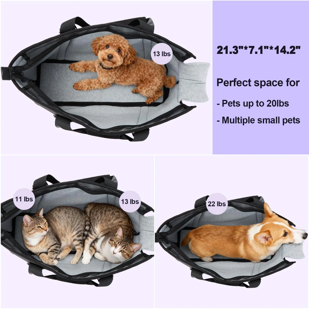 Ownpets Borsa per cani nera