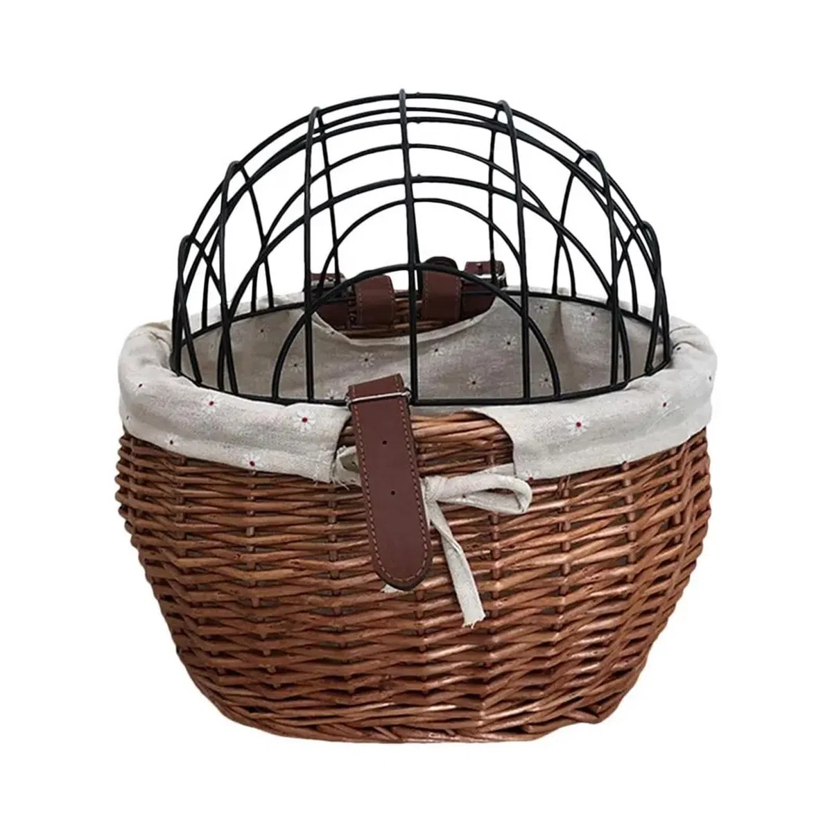 Cane Cane Velo Cestino Manubrio Anteriore Bici per Cane e Gatto in Vimini Tessuto a Mano, Sedile per Animali Domestici, Cestino Bici da Strada Porta Cani Accessori Ciclismo