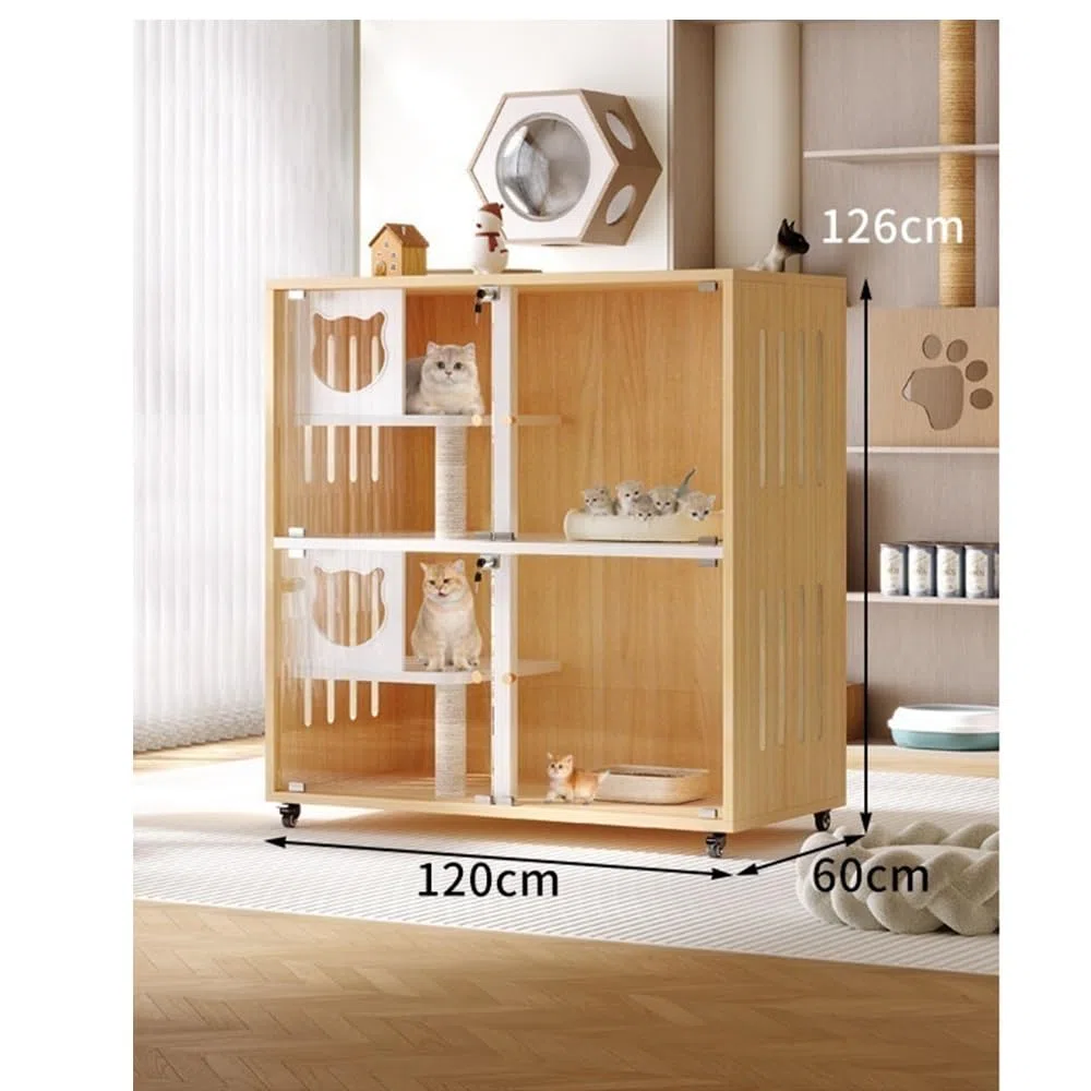 Lusso Deluxe Cat Villa La grande cuccia ideale for gatti da interno Recinto per gatti