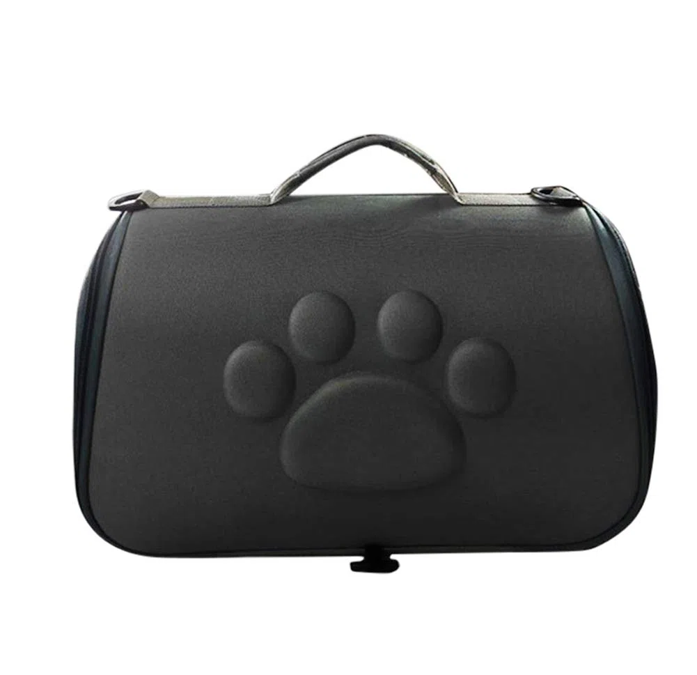 Trasportino a tracolla per animali domestici, portatile, per gatti, borsa da viaggio traspirante per cani (M, nero)