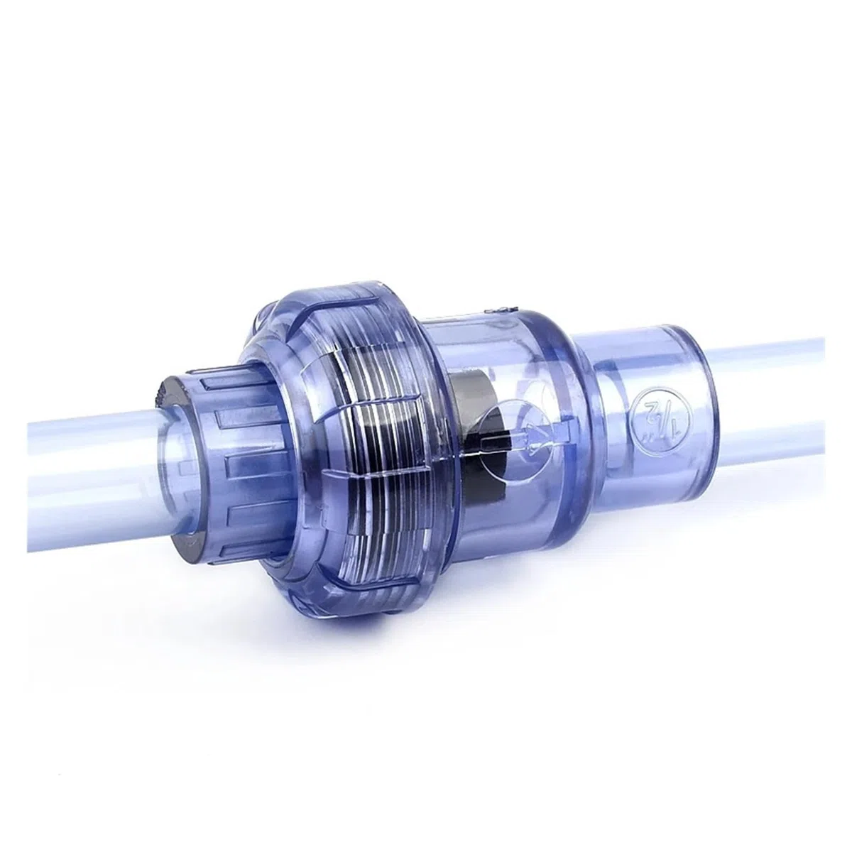 Valvola di ritegno Trasparente in UPVC for irrigazione da Giardino e Acquario - Dimensioni da 20 mm a 110 mm(Dark Gray,50mm)