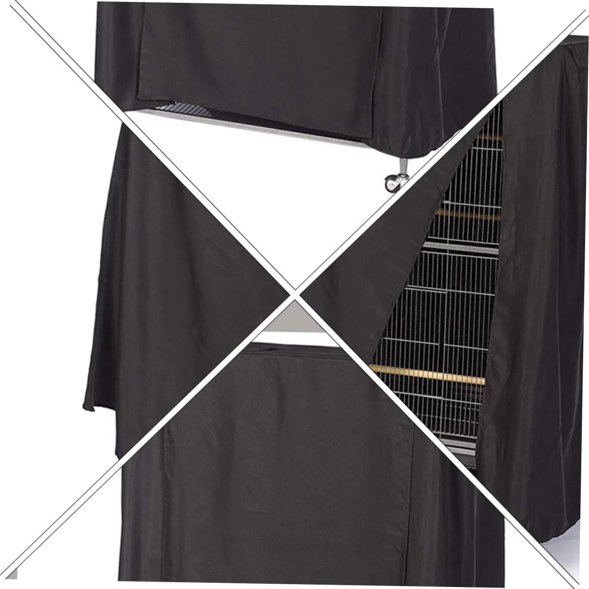 Copertura per Gabbia per Uccelli Nero Elegante, Protezione Antipolvere Facile da Pulire per Gabbia di Pappagalli e Canarini