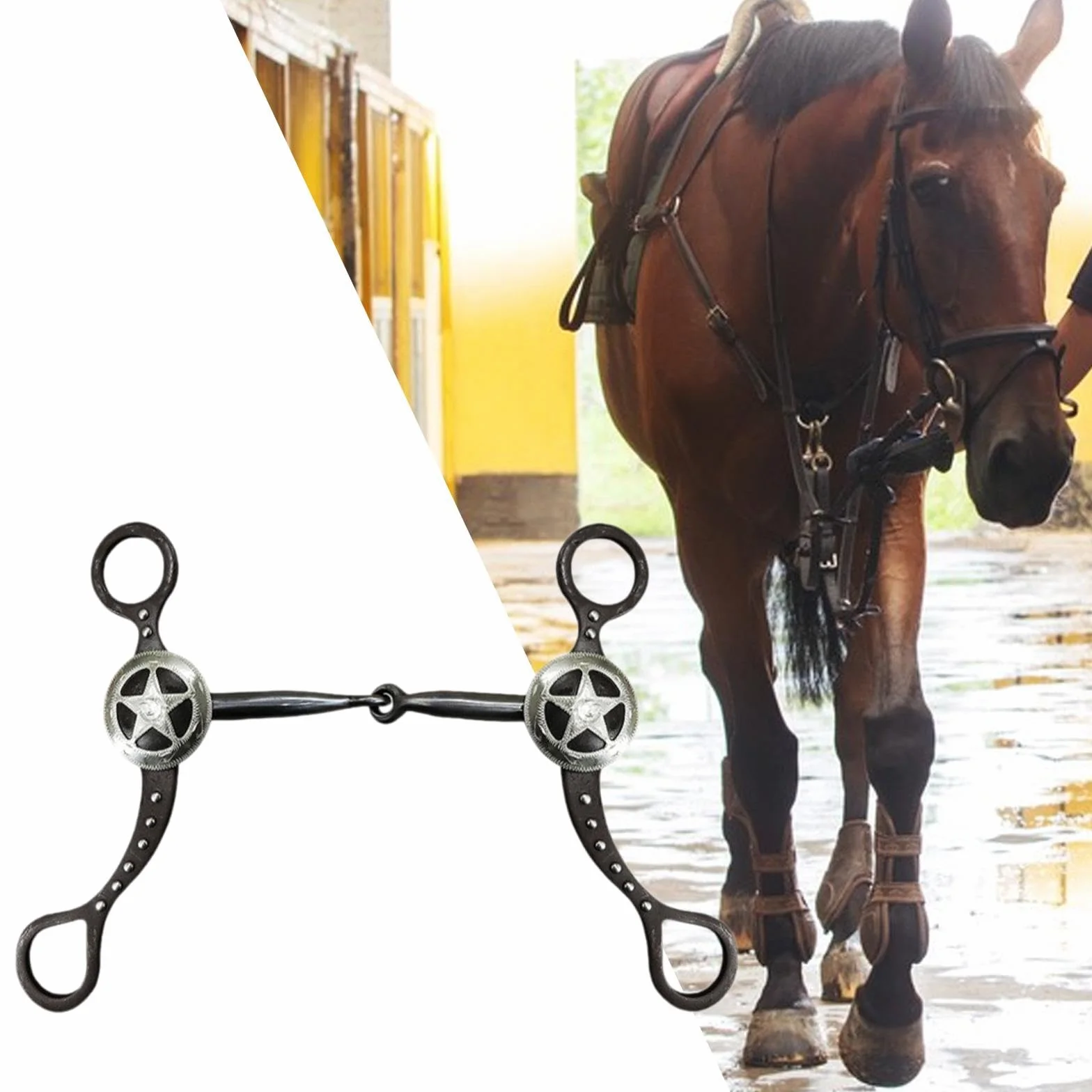 Harilla Morso per Cavallo, Morso per addestramento alla masticazione del Cavallo, Equestre, Accessori per Cavalli all'aperto, Robusto, Filetto per Cavallo