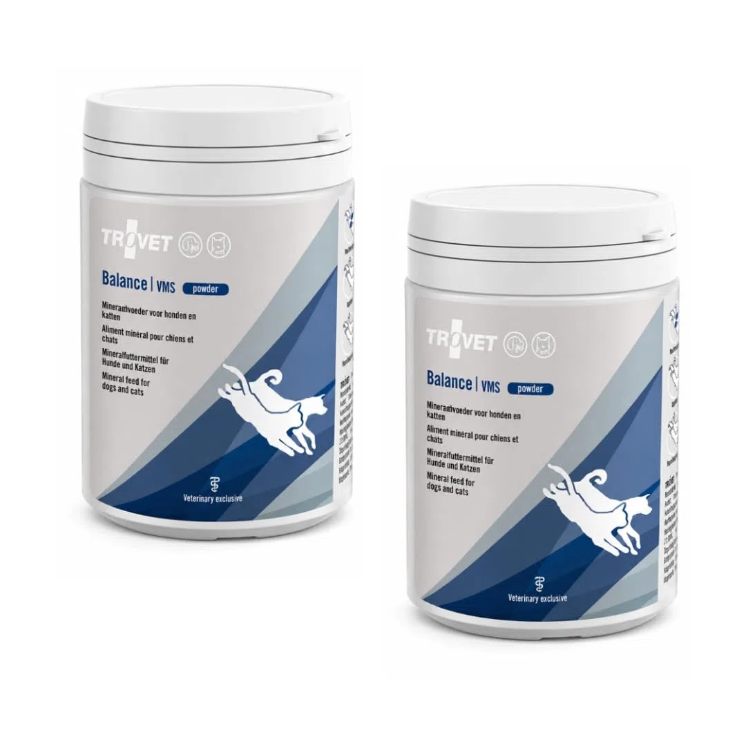 Trovet Balance VMS Polvere | Confezione Doppia | 2 x 250 g | Alimento complementare per cani e gatti | Miscela ipoallergenica di vitamine e minerali | Formula senza riempitivi come cereali o amido