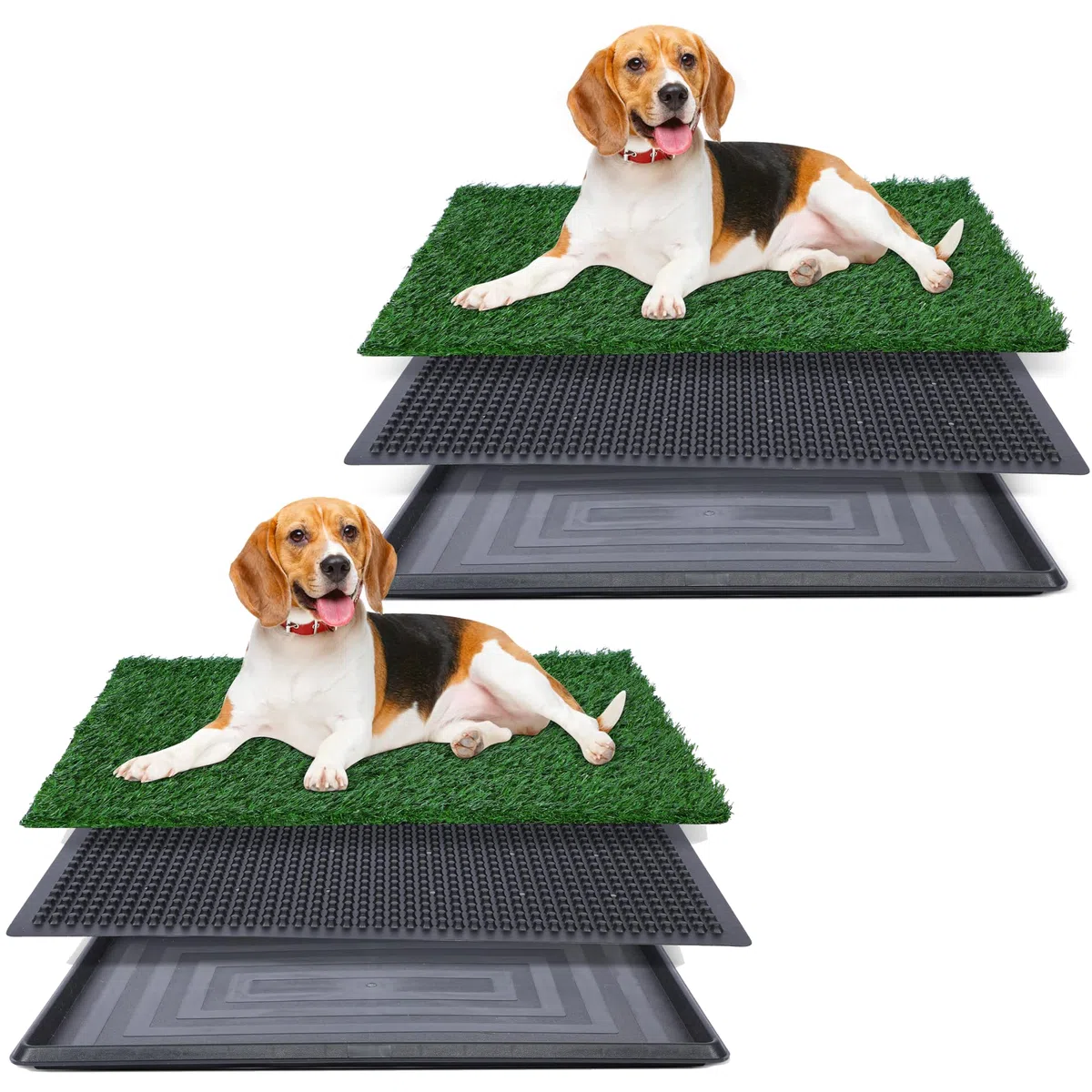 Erba artificiale per vasino per cani, 50,8 x 63,5 cm, forte assorbenza, tappetino per erba per cani con vassoio, tappetino per addestramento al vasino per cani, lettiera per cani con erba (50,8 x 76,2