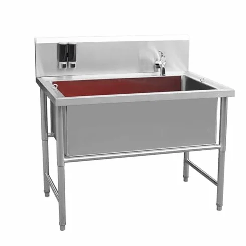 Vasca da bagno professionale in acciaio inox per cani di taglia grande