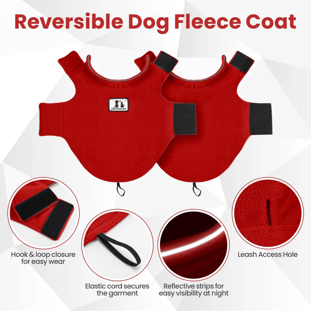 Antivento inverno caldo pile cane giacca riflettente morbido Pet Dog Vest abbigliamento cappotto per piccolo medio grande razze per temperature fredde guinzaglio accesso, XXXL, 890v6