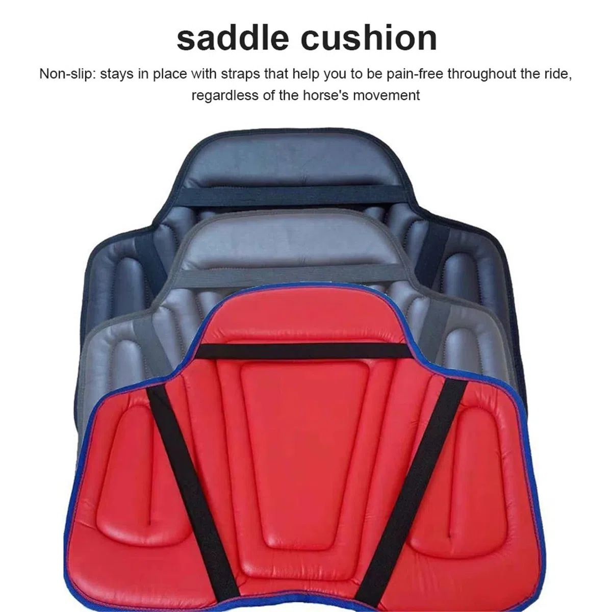 Sottosella da equitazione, morbido sedile equestre, comodo rivestimento, ergonomico, sportivo, ammortizzante, supporto, adulti, bambini, principianti, regali Per La Schiena Del Cavallo(Black)