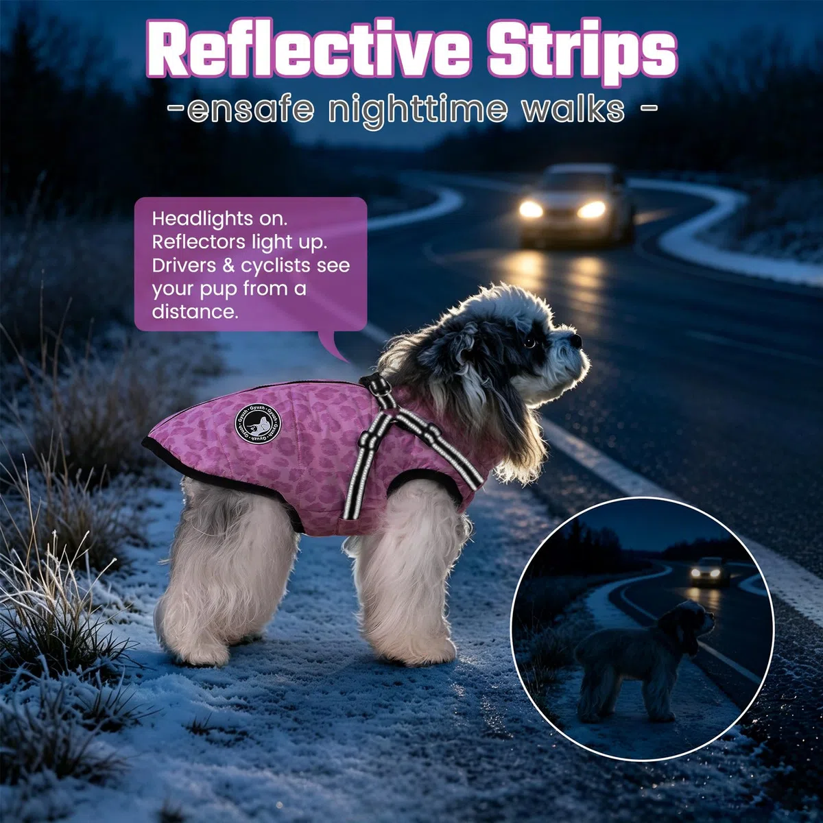 Giacca invernale per cani con imbracatura integrata