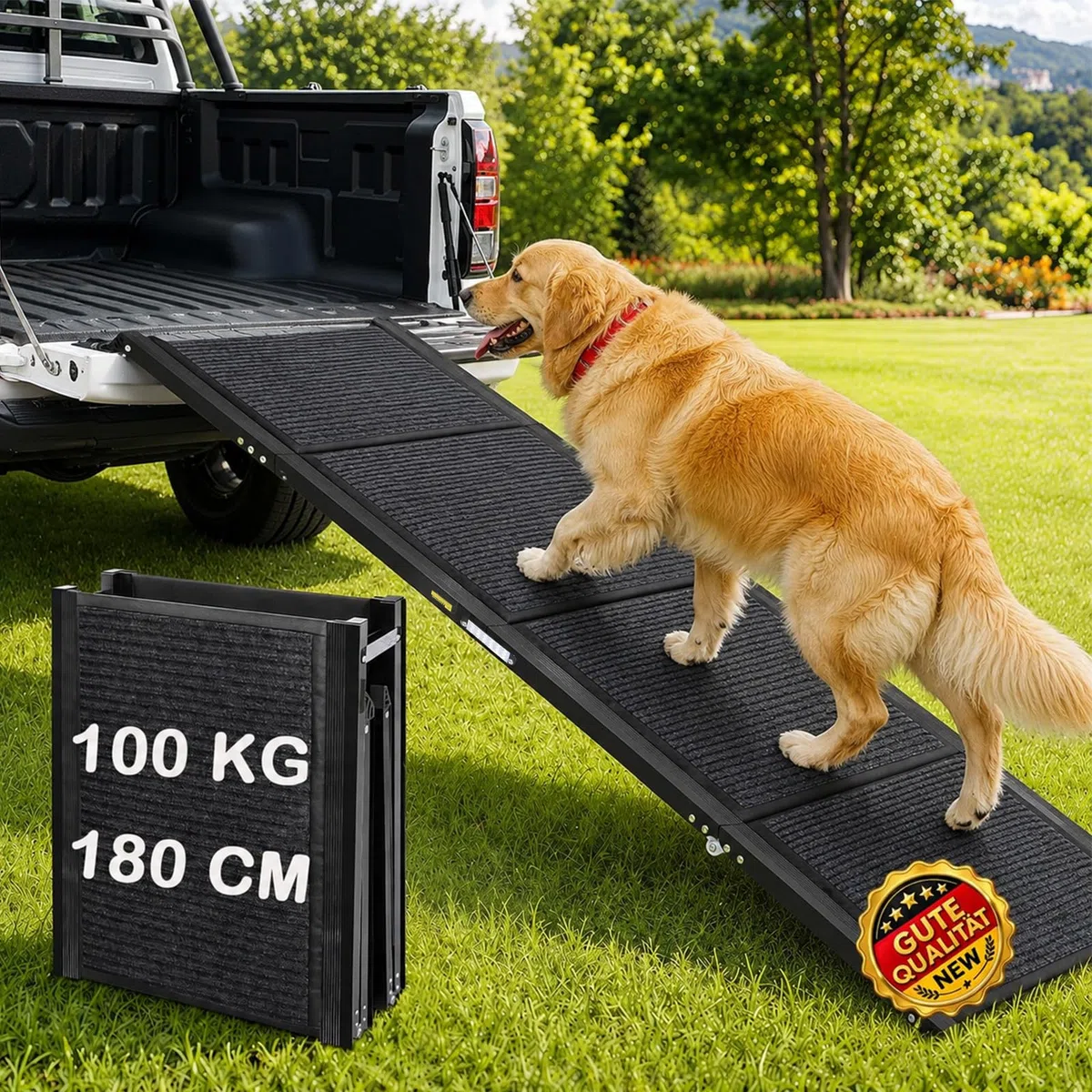 180 cm per rampa per cani, pieghevole, antiscivolo, portata fino a 100 kg